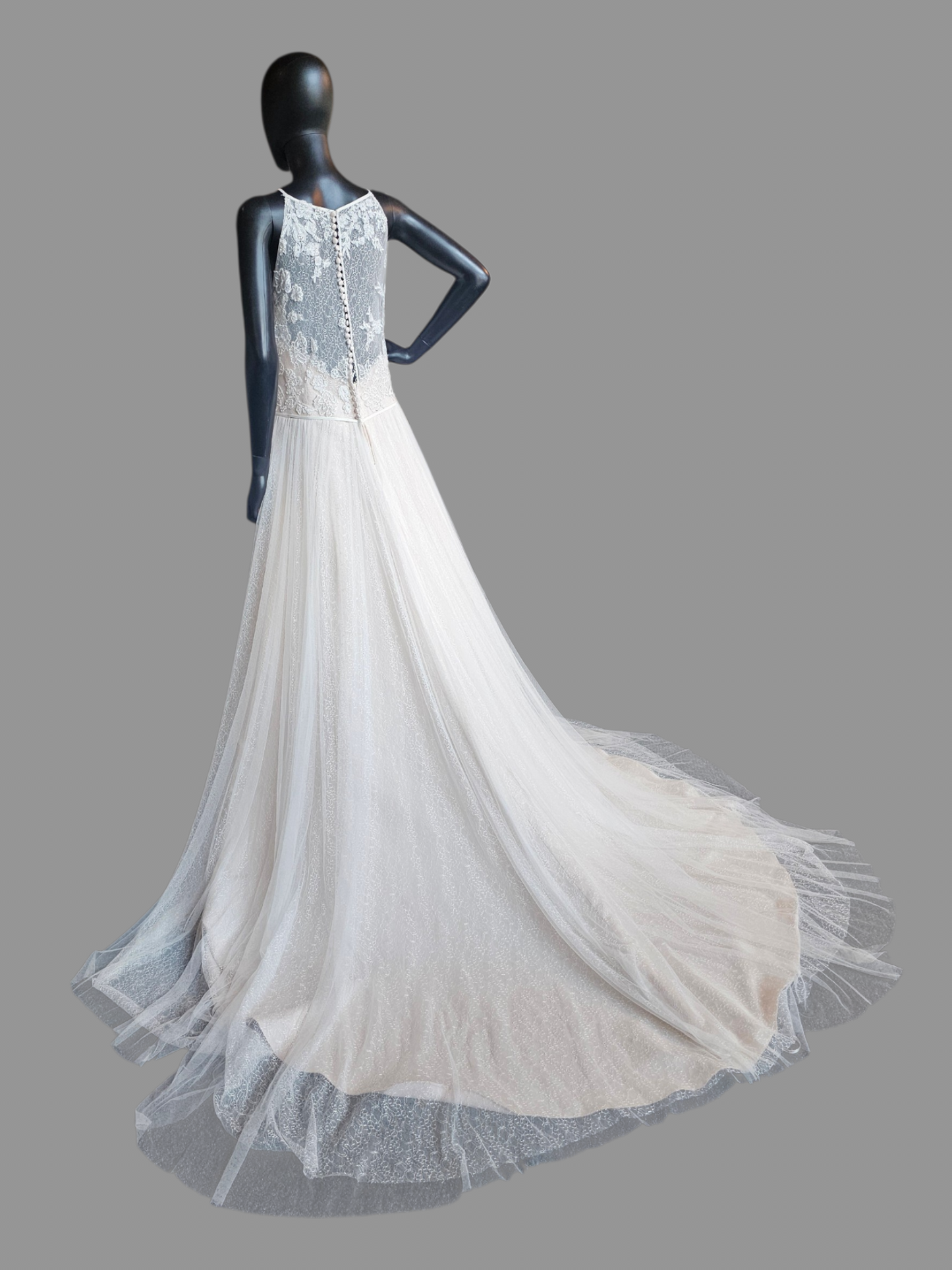 Blush Lace Racer Halter - Maggie Sottero