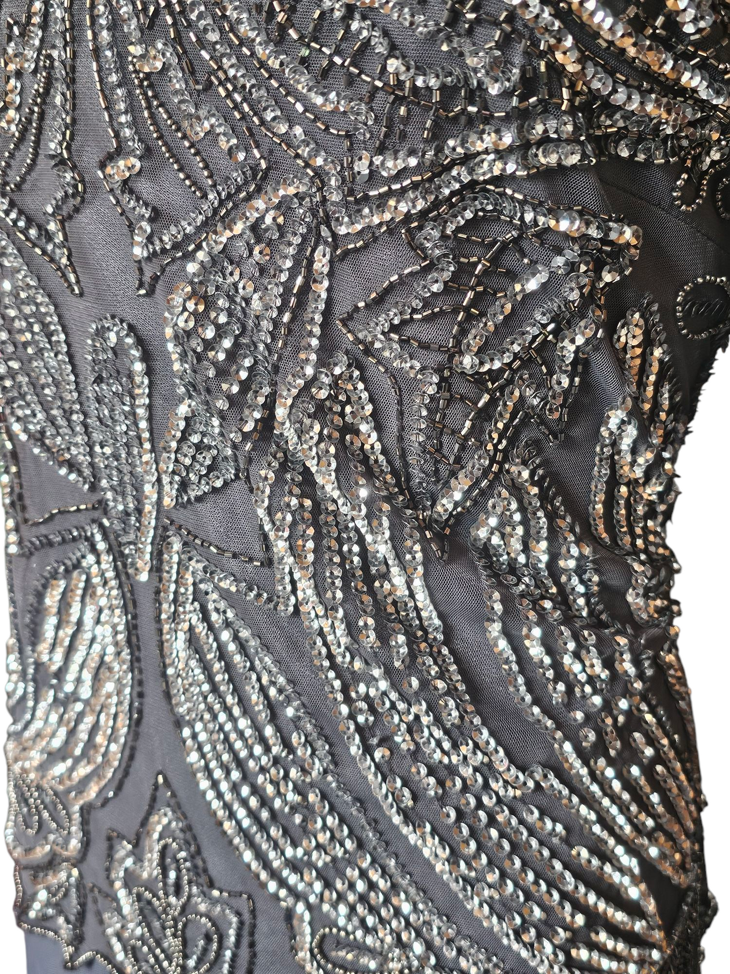 Grey Silver Sequin Illusion Formal - Pisarro Nights