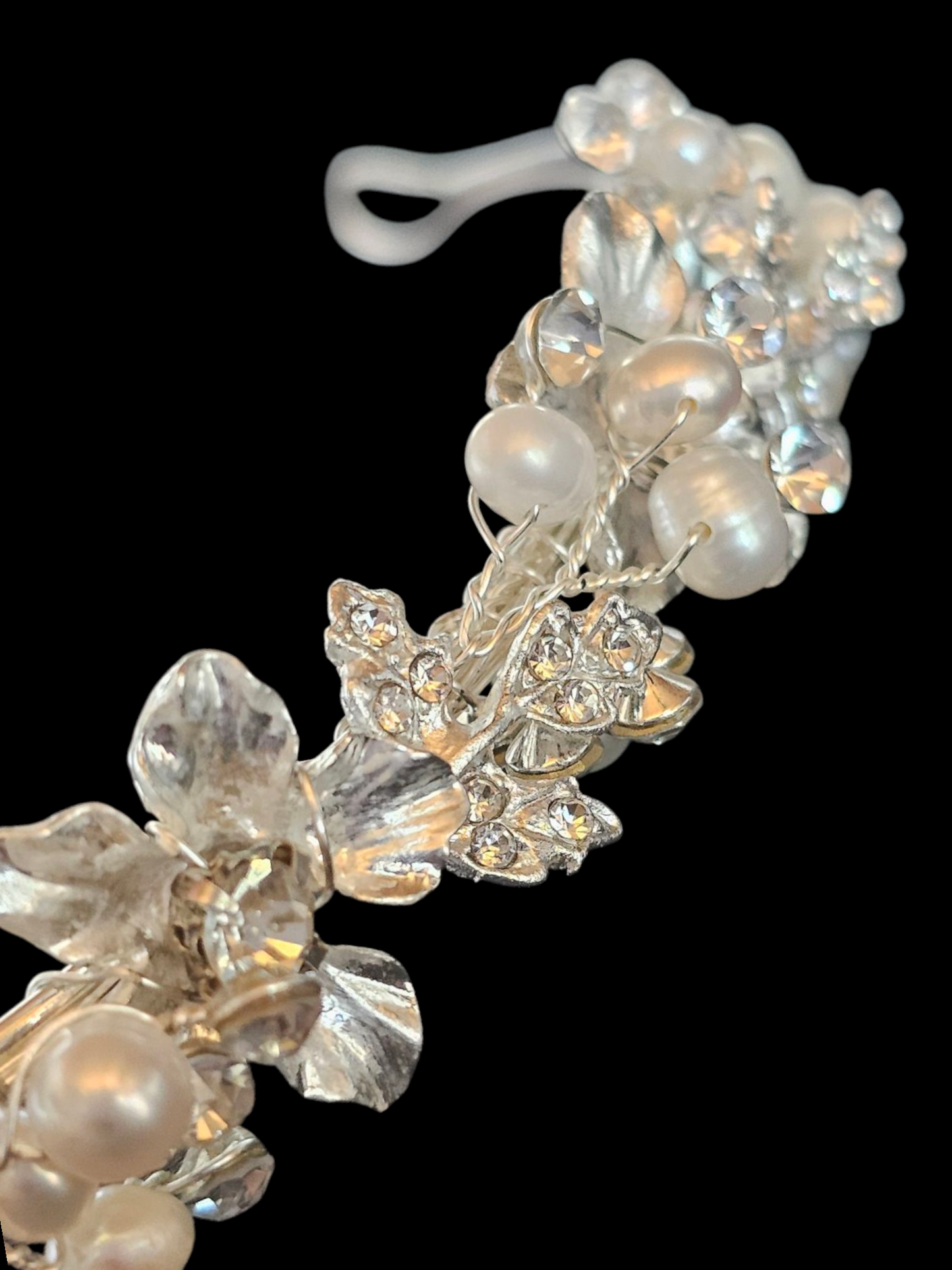 Silver Floral/Freshwater Pearl Tiara