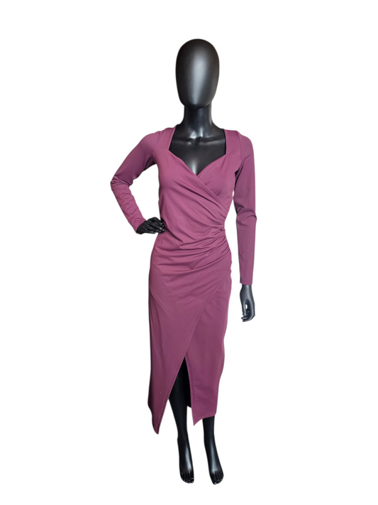 Burgandy Wrap Jersey Stretch Dress NWT - Susan Monaco