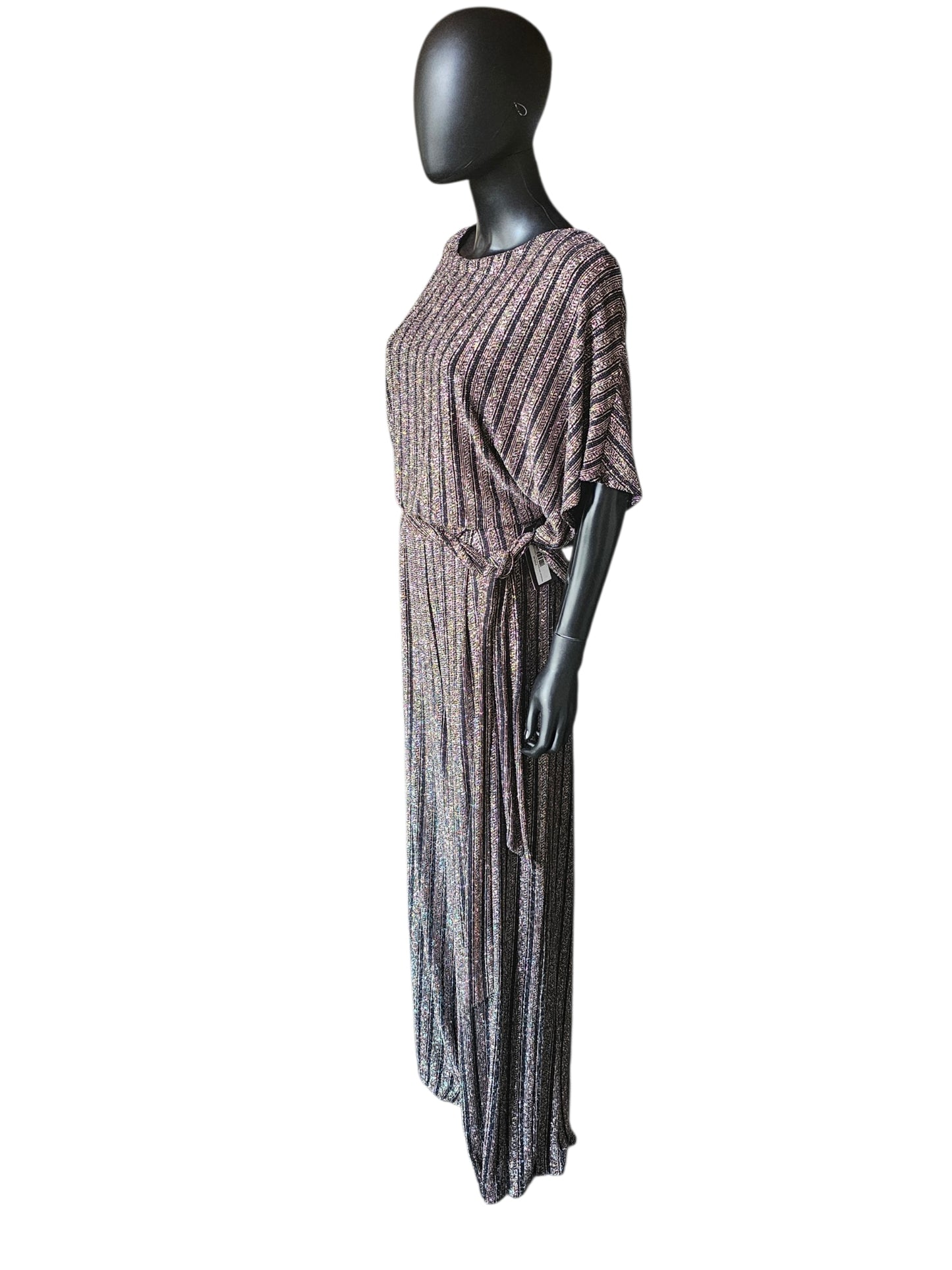 Black/Rose Gold Striped Romper - Jessica Howard
