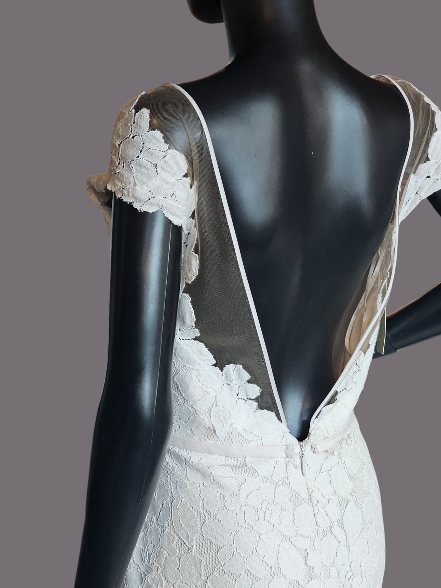 Lace Overlay Illusion Open Back Mikaella by Paloma Wedding Gown