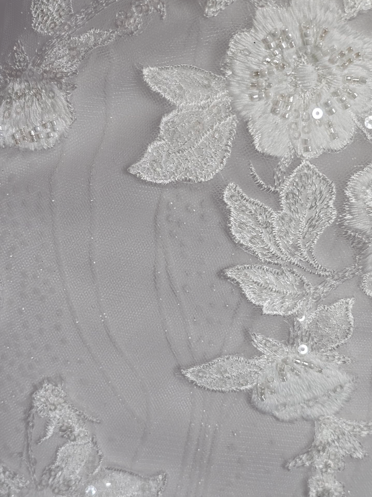 Layered Sequin Spaghetti Strap Fit and Flare Wedding Gown - Da Vinci