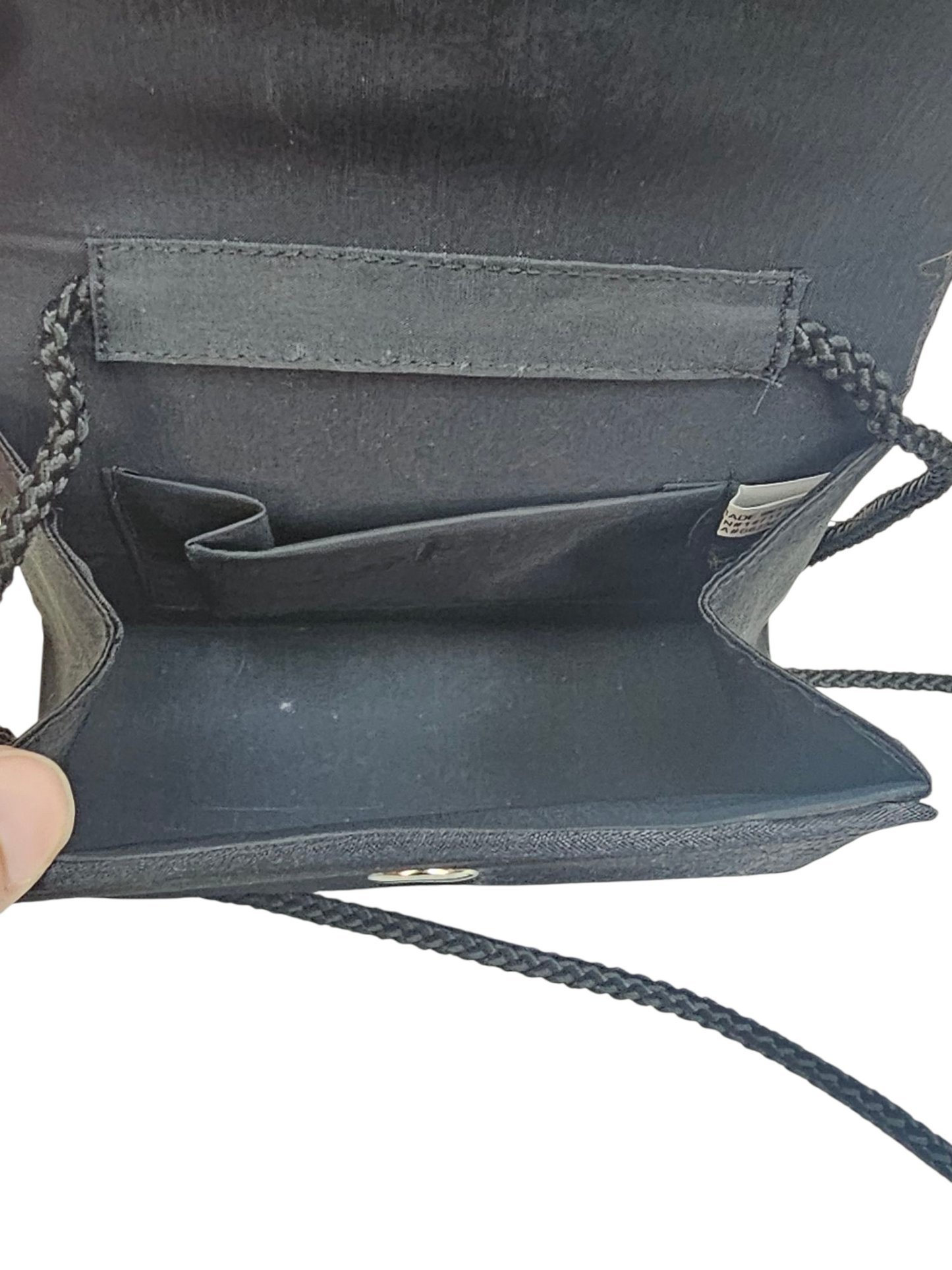 Black Satin Trapezoid Clutch