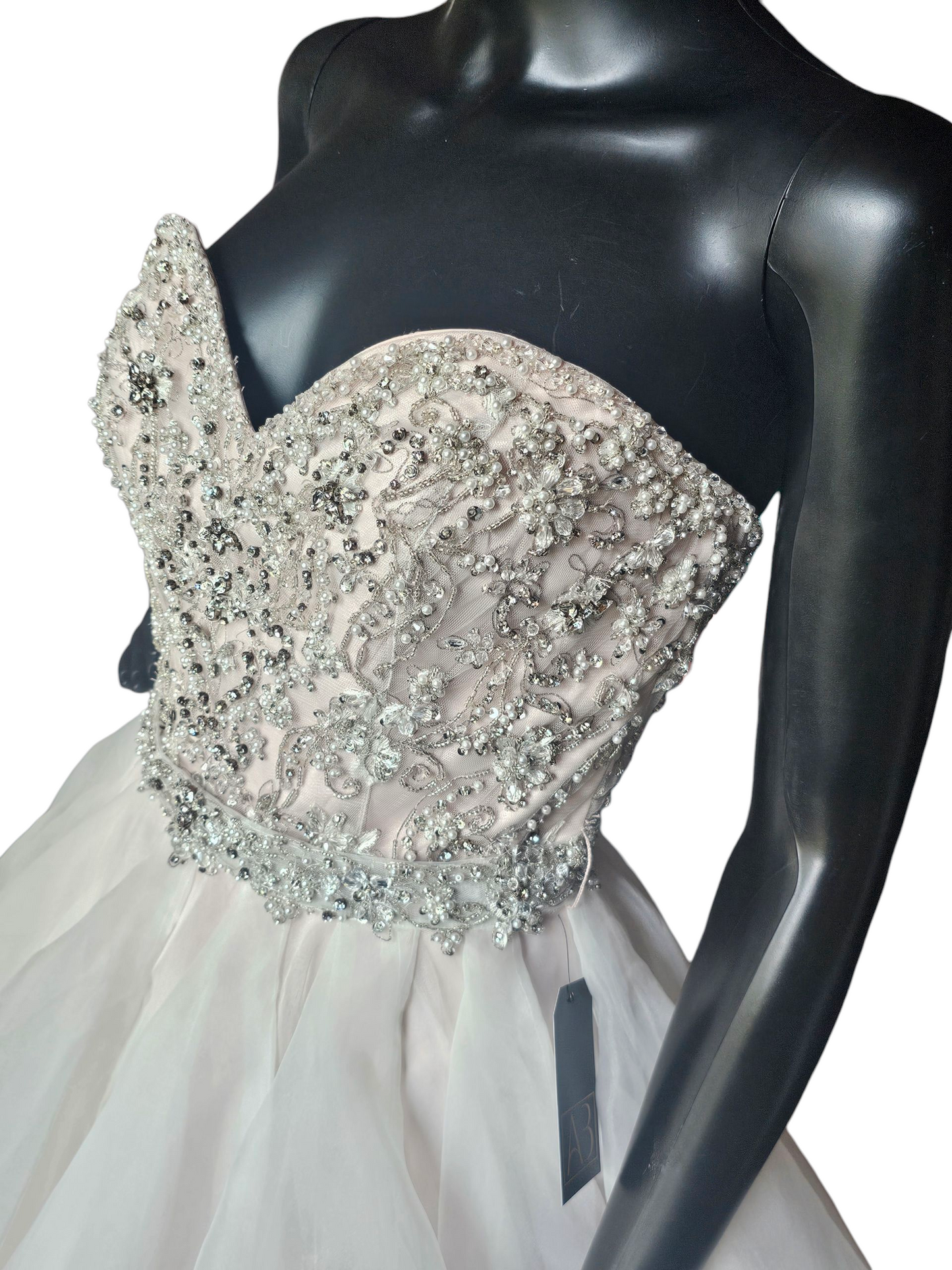 Sweetheart Strapless Blush Tiered Ball Gown Wedding Dress - Mori Lee