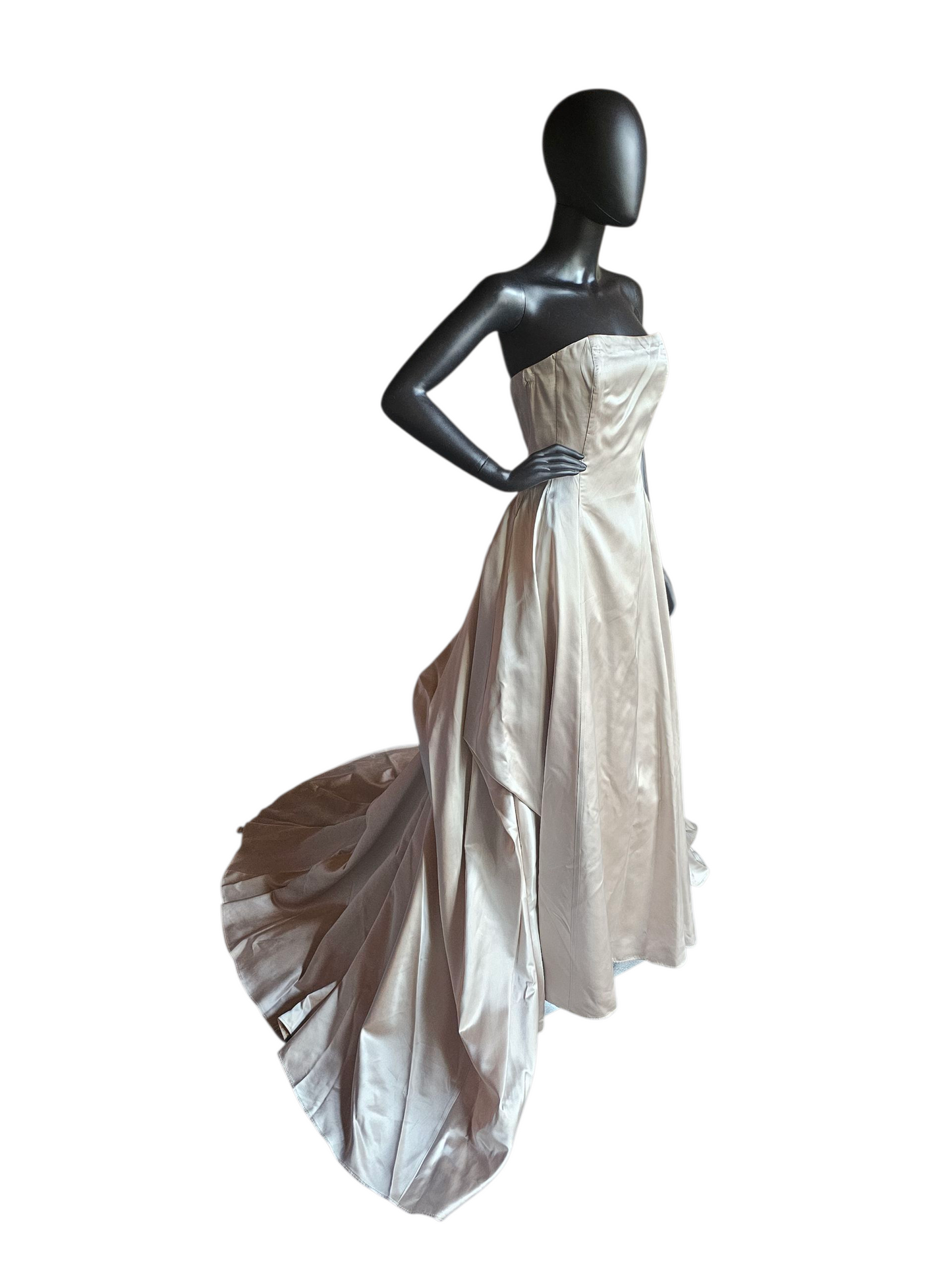 Strapless A-Line Champagne Satin Wedding Gown W/Shrug - Jessica McClintock