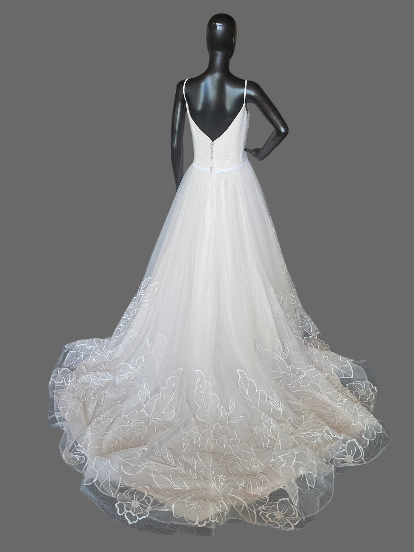Blush Tulle Floral A-Line Embroidered Sequin Flowers - Maggie Sottero