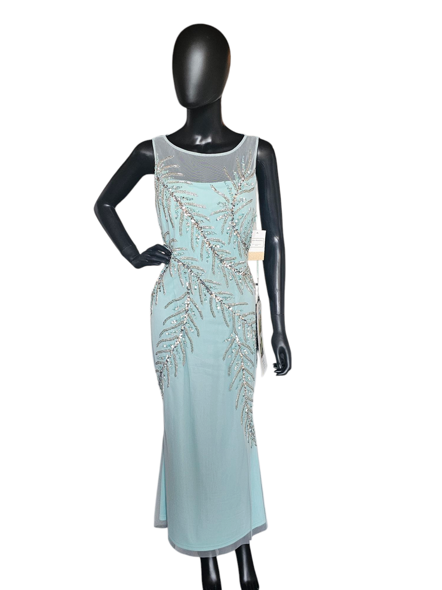 Sea Glass Beaded Detail Formal Dress - Madeline Gardner