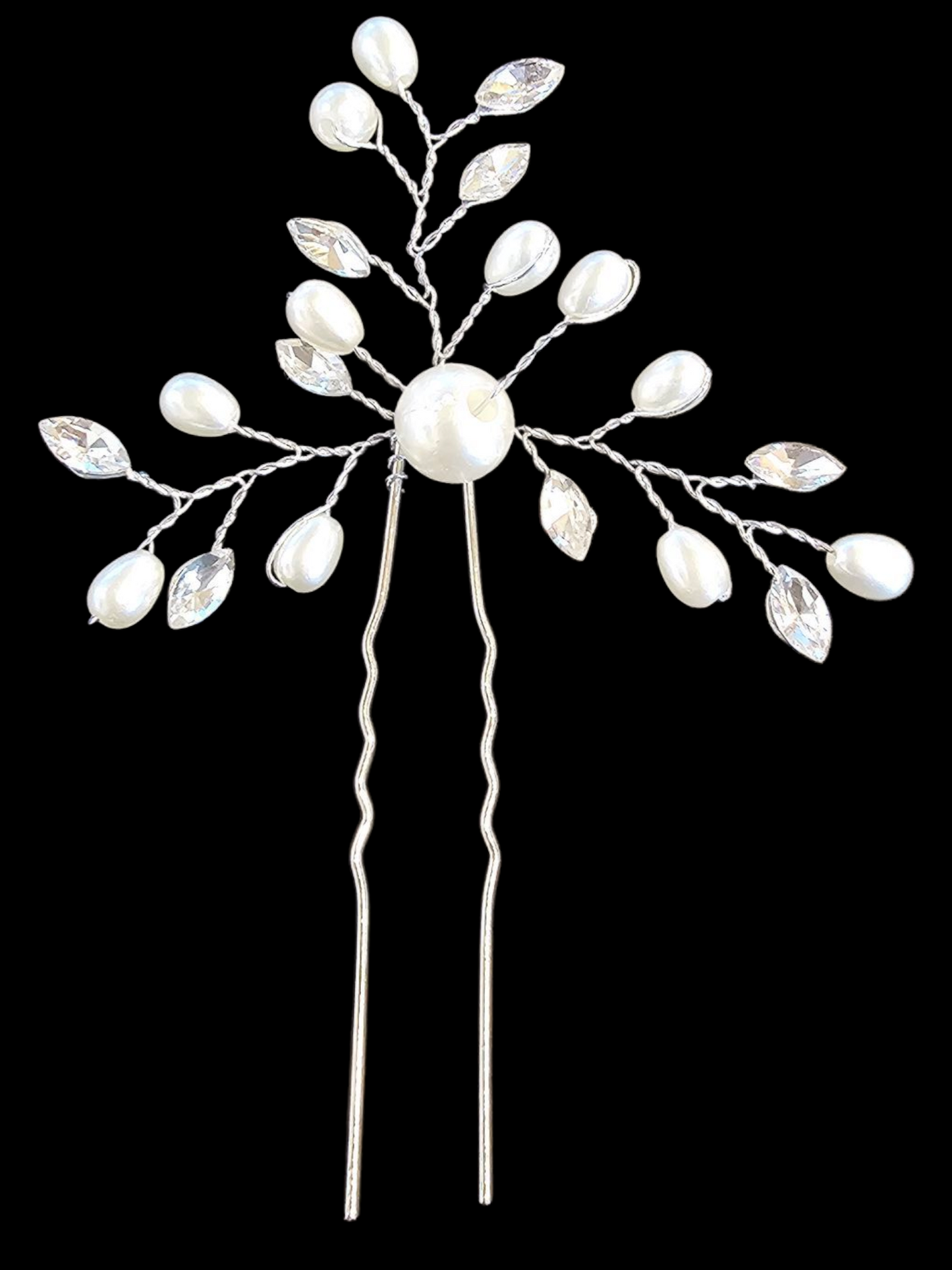 Pearl/Crystal Ivy Hair Pin (2 avail)