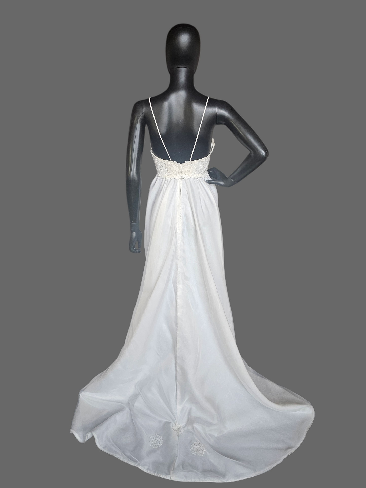 Vintage Lace Spaghetti Strap Boho Wedding Gown - Remade/Renewal