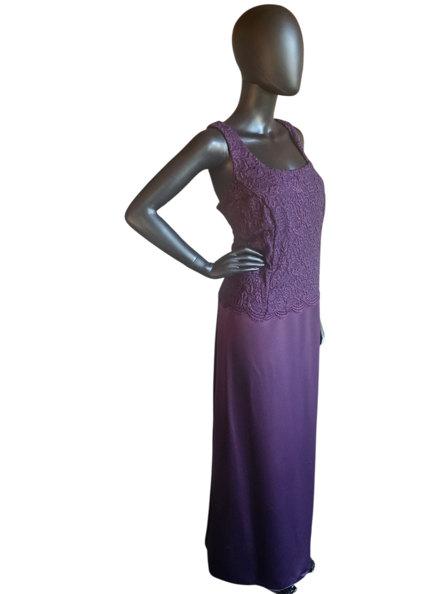 Plum Shimmer Dress 3/4 Jacket - Alex Evenings