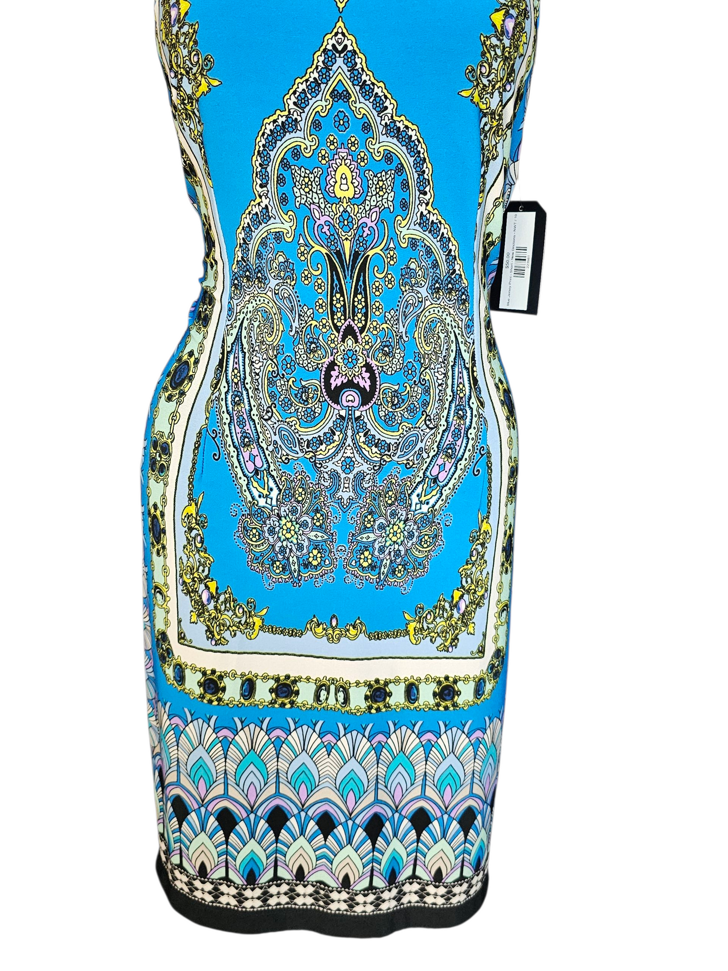 Blue Jersey Print Dress - Short - New Drictions - NWT