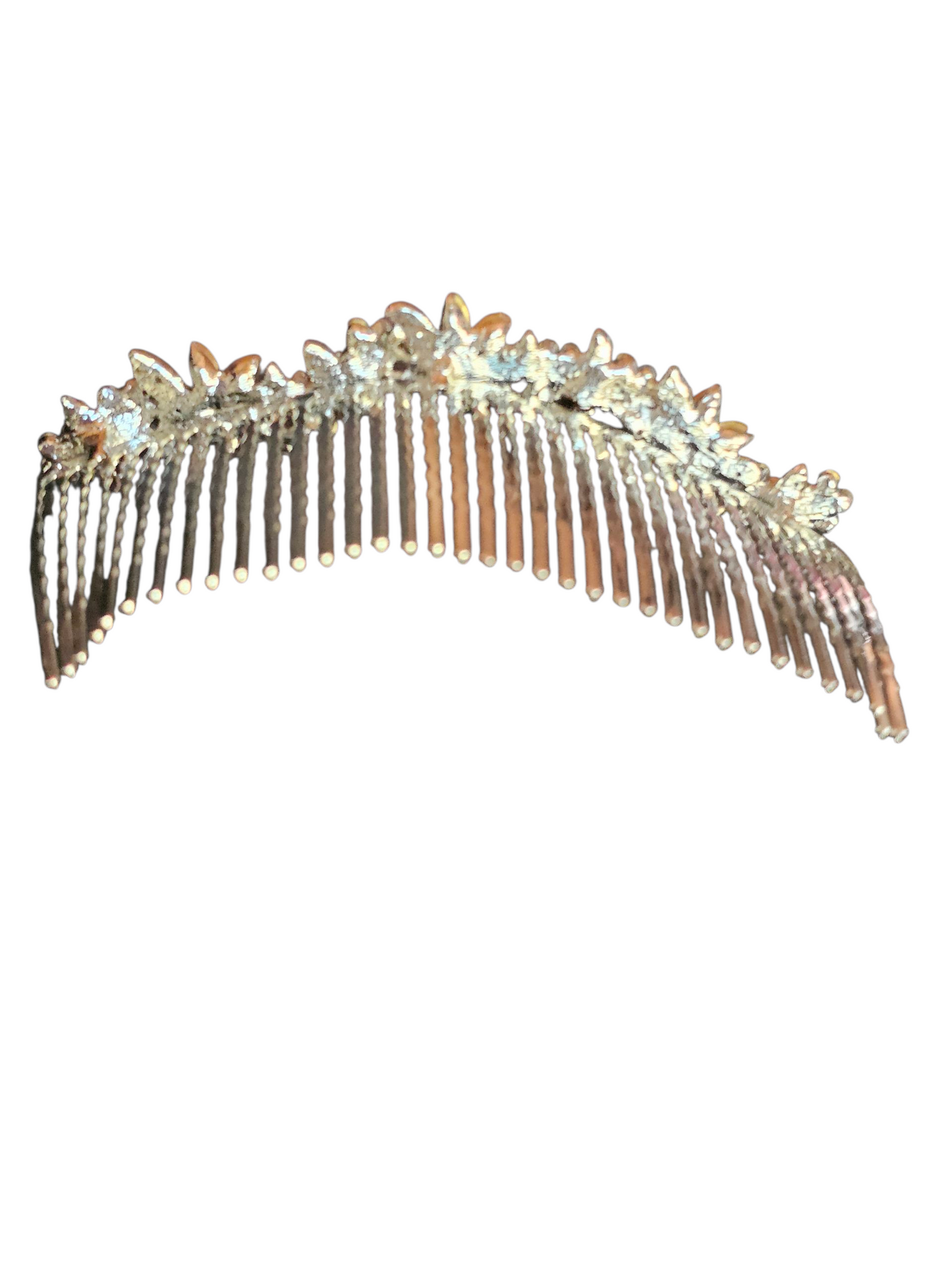 Blue Flower Crystal Comb