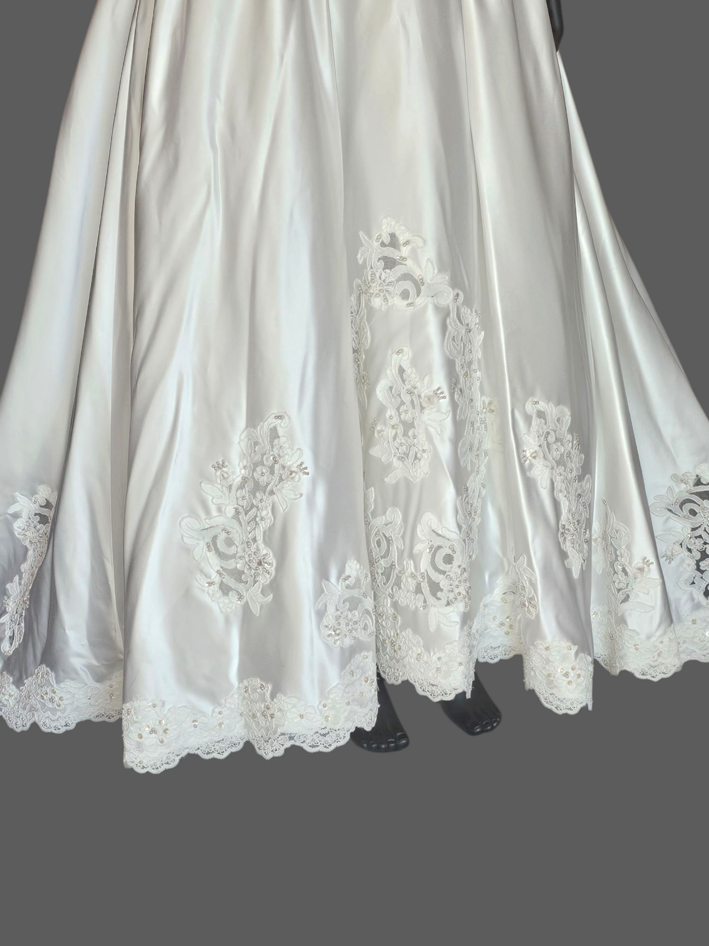 Vintage 2-Tone Square Neck Renaissance Waist Wedding Gown - Michelangelo