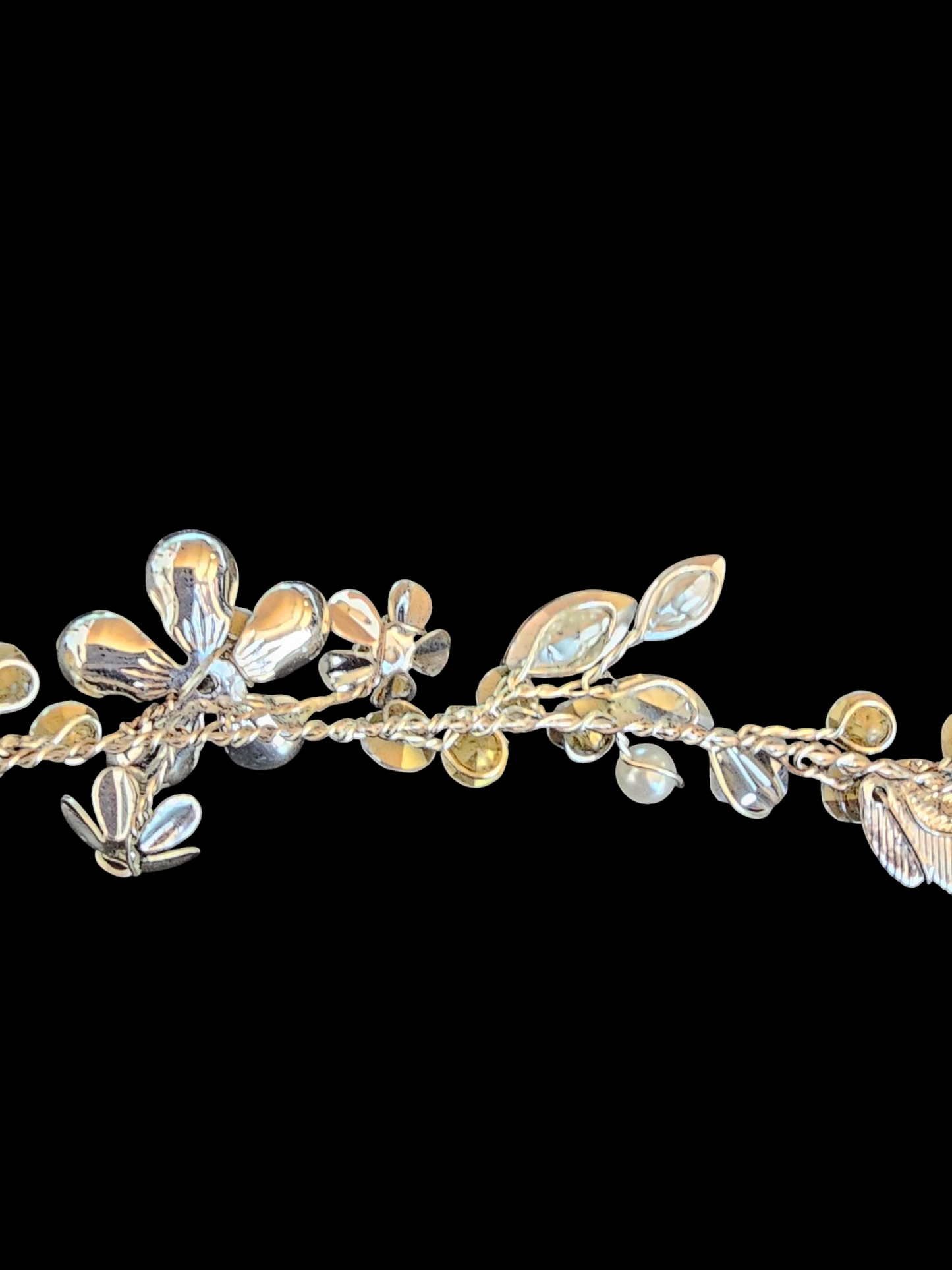 Silver Floral Wire Hair Wreath/Headband/Tiara - Marionat