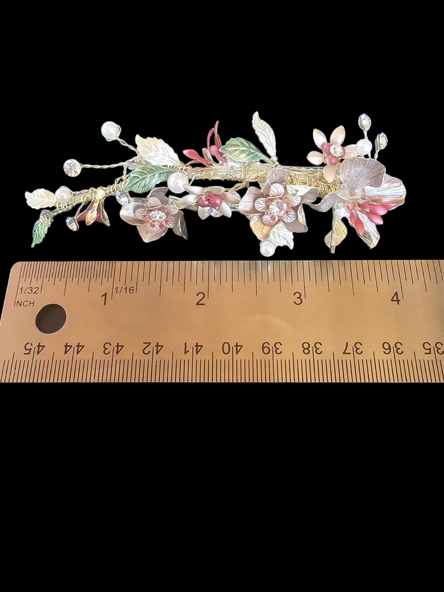 Soft Pink Metal Floral Hair Clip - Le Crystal