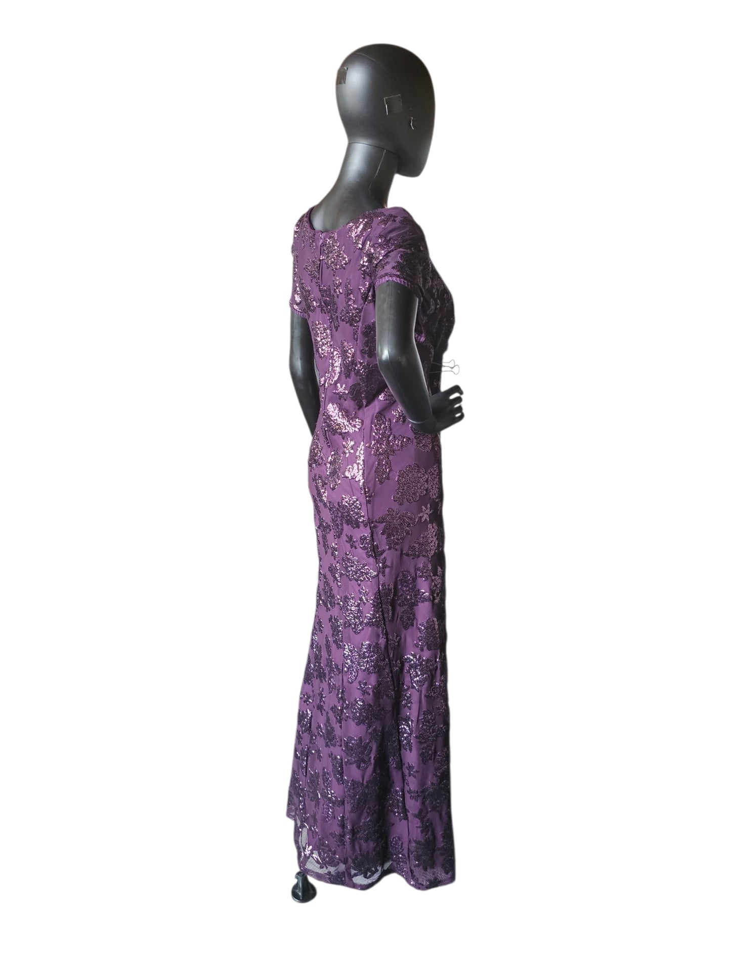 Plum Purple Floral Sequin - Eva USA