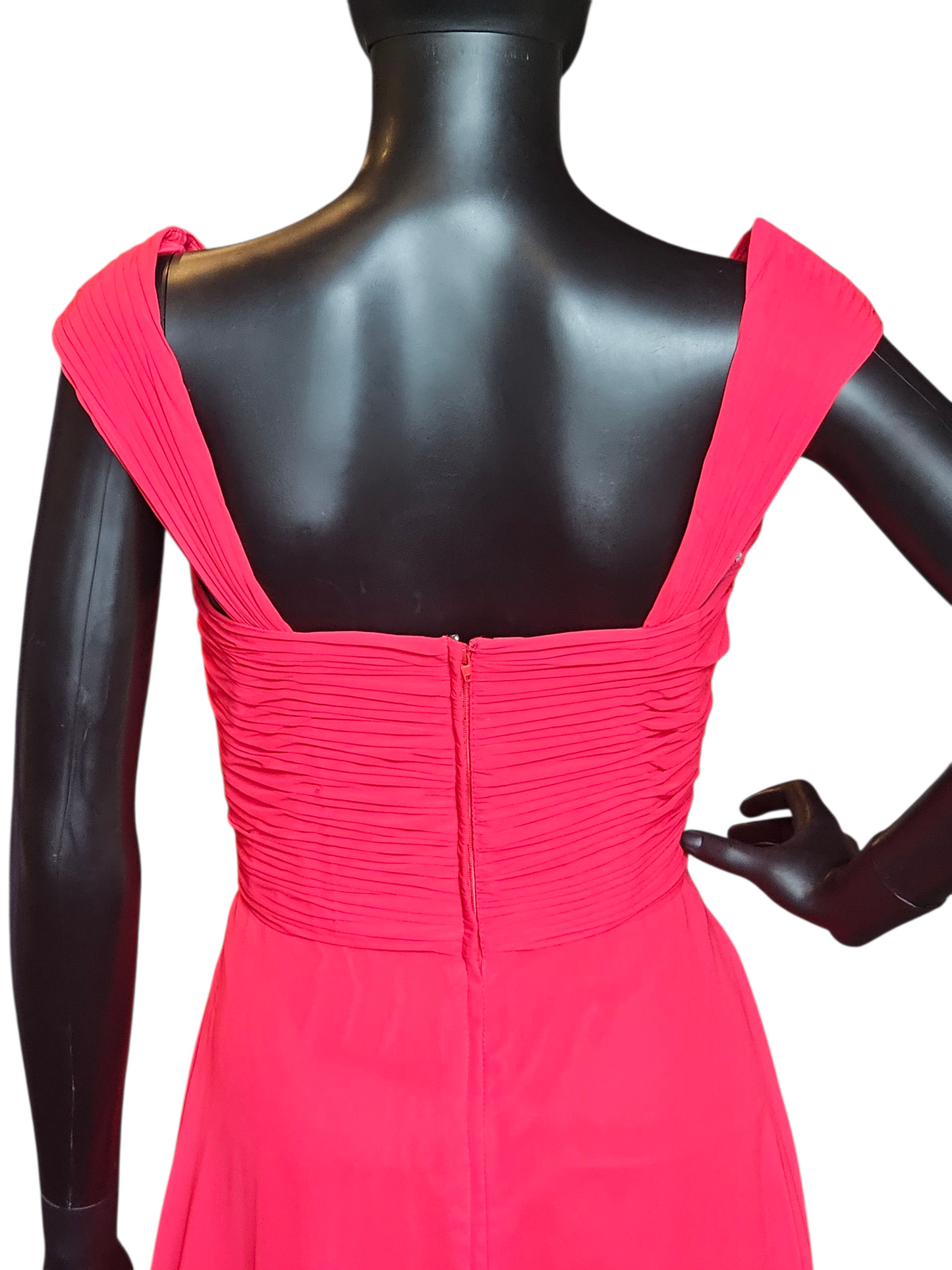 Cherry Red Chiffon Party Dress - Da Vinci