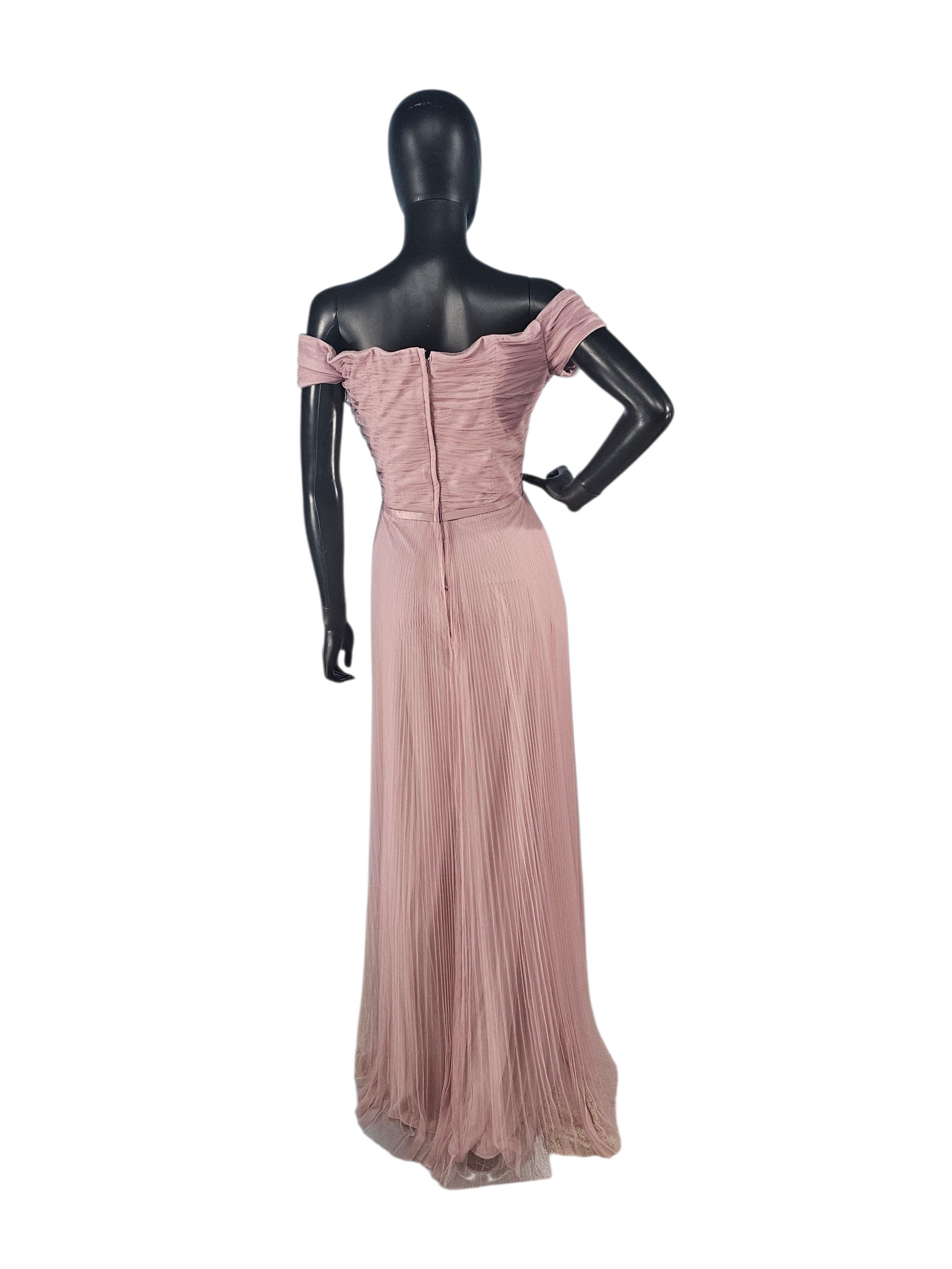 Desert Rose Accordion Net Off Shoulder Formal Dress - Mori Lee