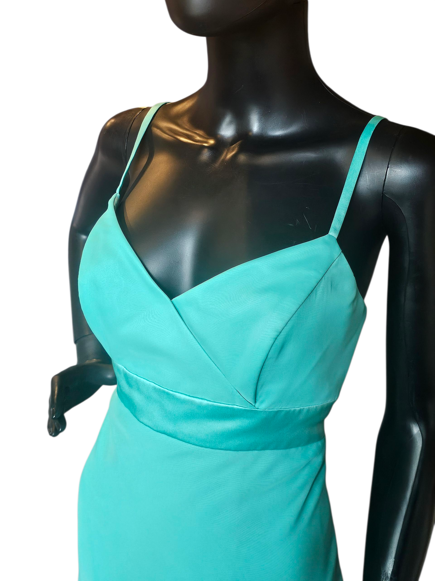 Turquoise Chiffon High-Low Formal Dress - Da Vinci