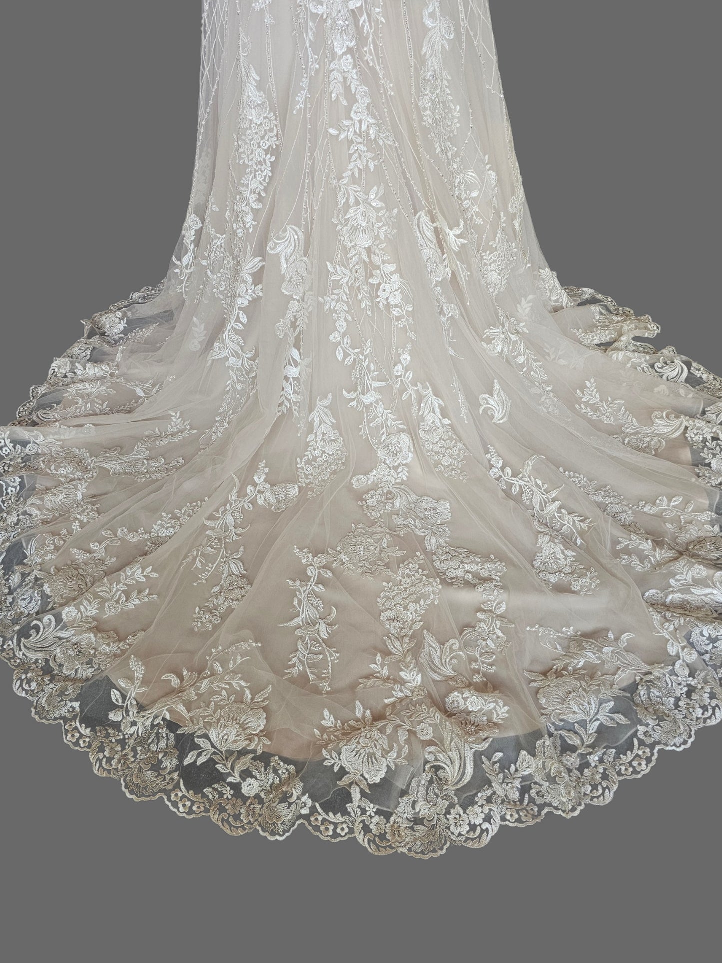 Strapless Sweetheart Illusion Bodice Beaded Fit/Flare Wedding Gown - Beloved