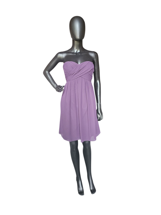 Plum Chiffon Strapless Sweetheart Party/Cocktail Dress NWOT - Bill Levkoff