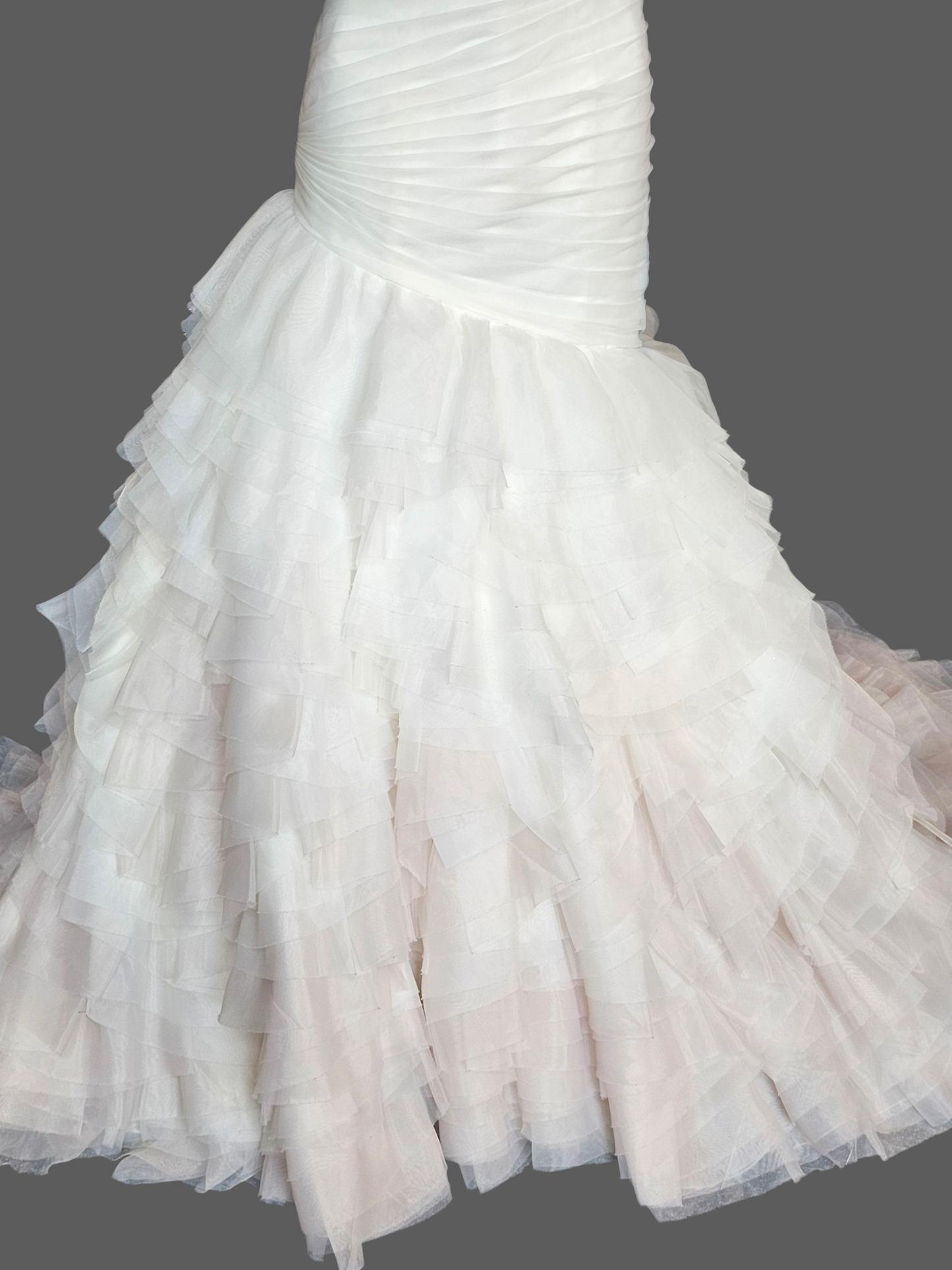 Ivory/Gold Ombre Fit/Flare Ruffle Sweetheart Wedding Gown - Mori Lee