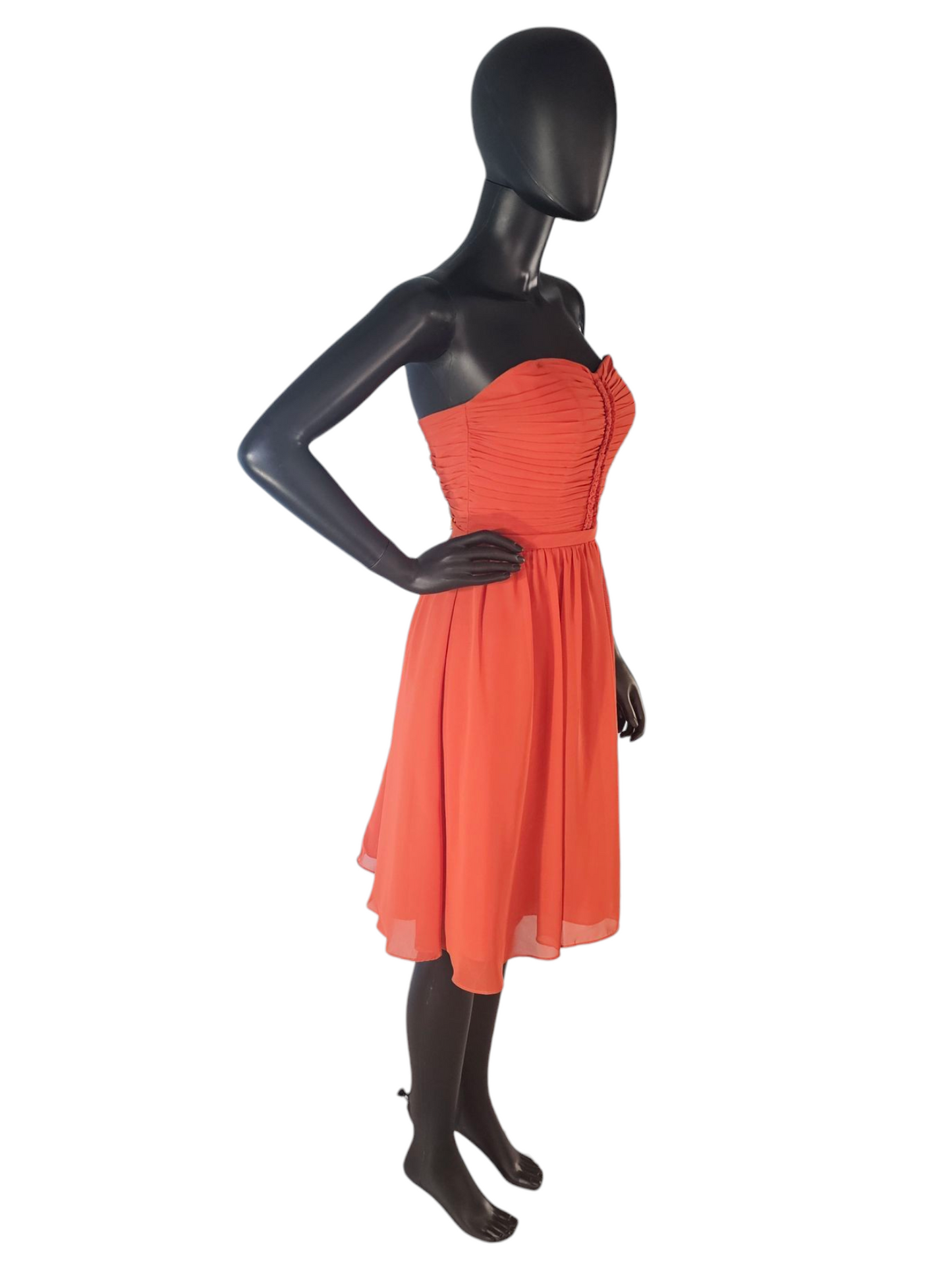 Burnt Orange Chiffon Short Cocktail Dress - Alfred Angelo