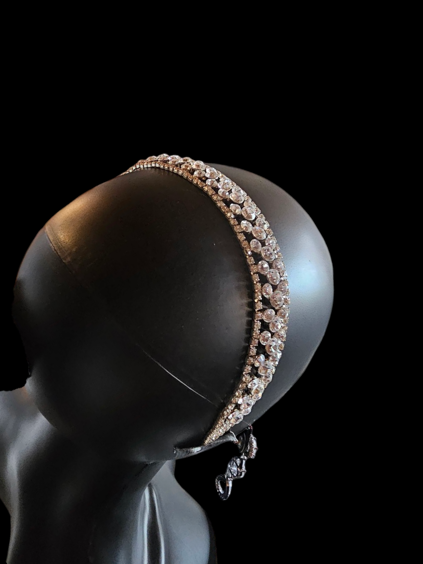 Wide Silver/Crystal Hair Accessory