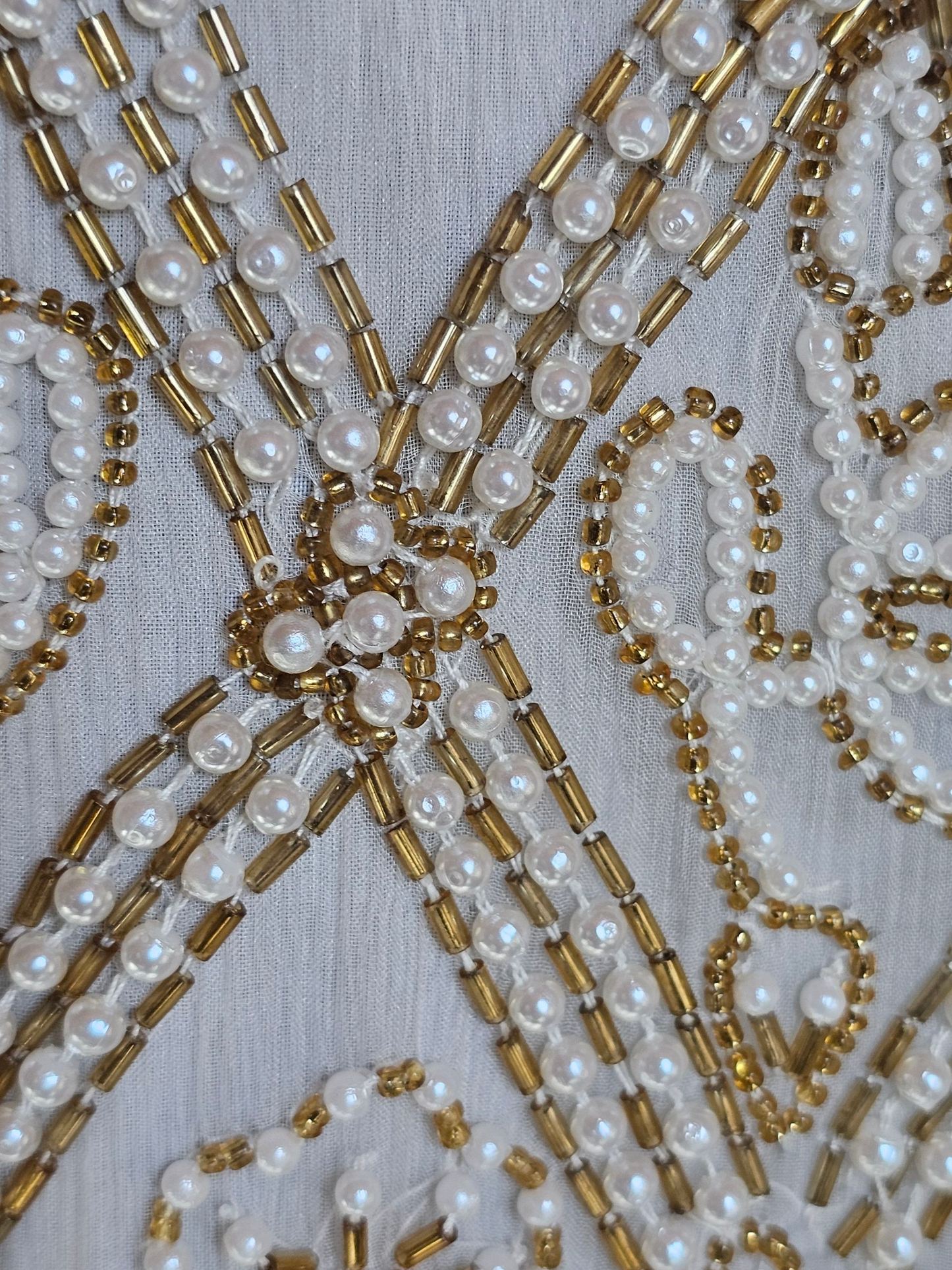 Ivory/Gold/Pearl 100% Silk Jacket