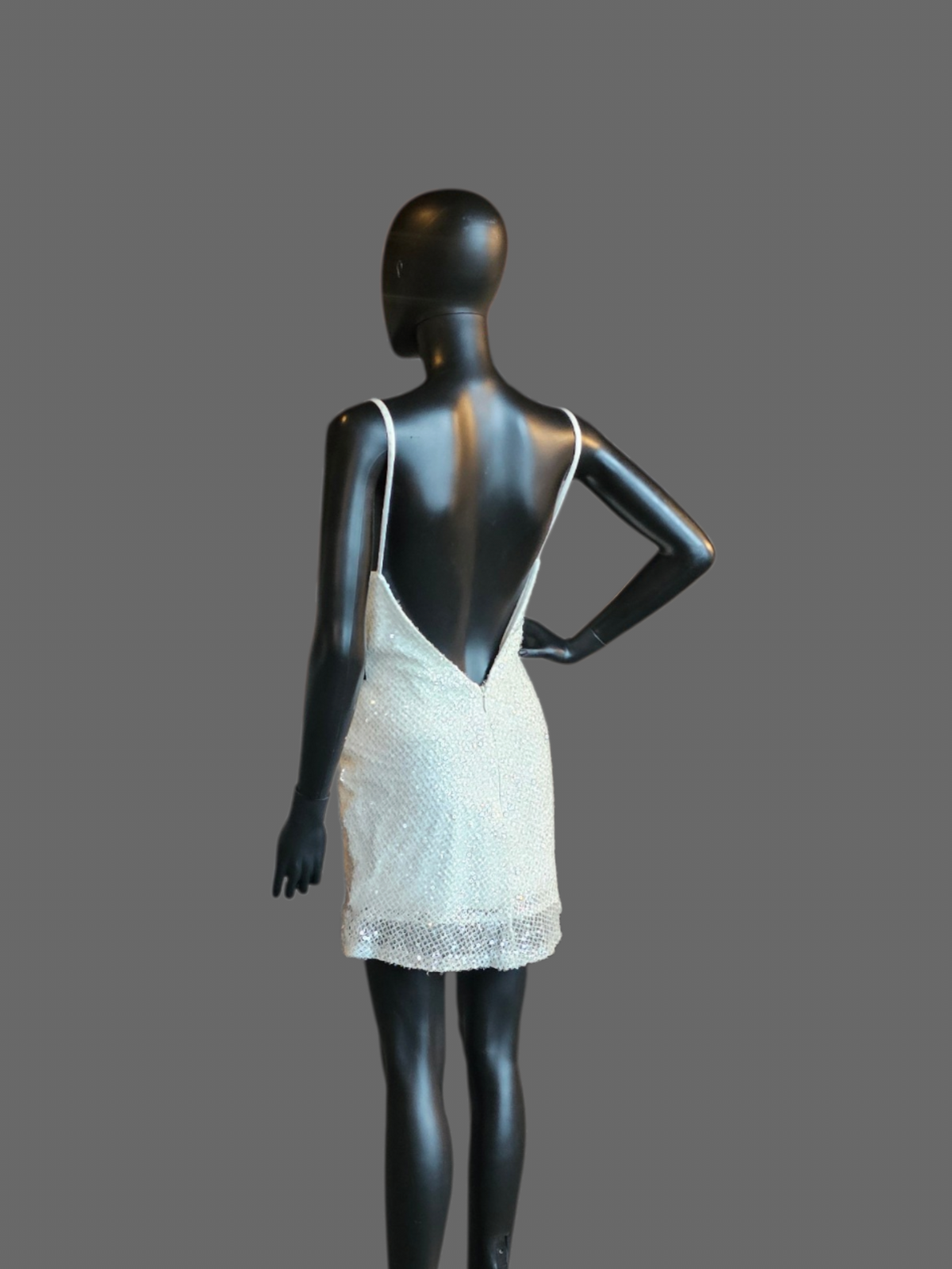 Ivory Sequin V-Neck Cocktail Dress Formal/ Homecoming/ Bridal Dress - Madi Lane