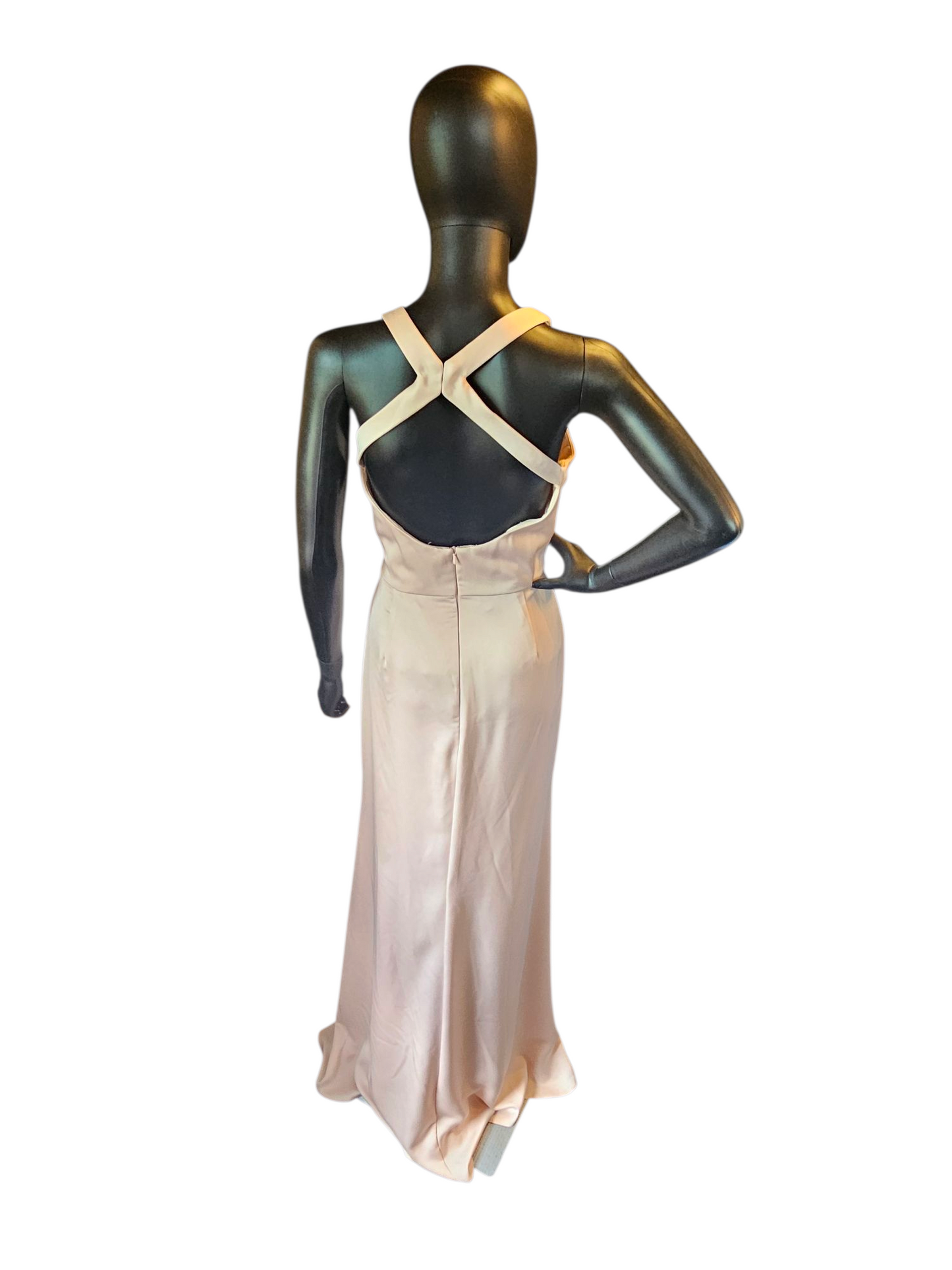 Hayley Paige Froze Crepe Maxi Formal Dress