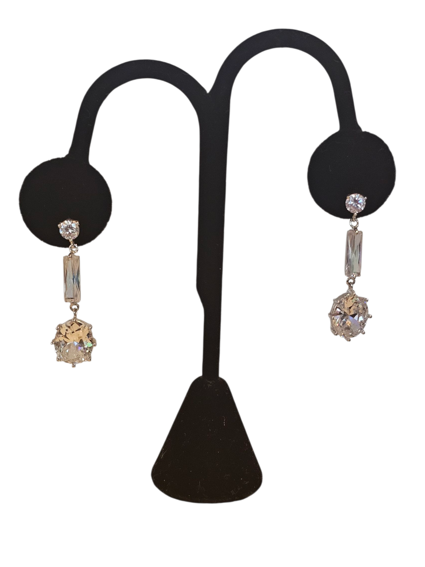 Small Silver Crystal Drop Earring