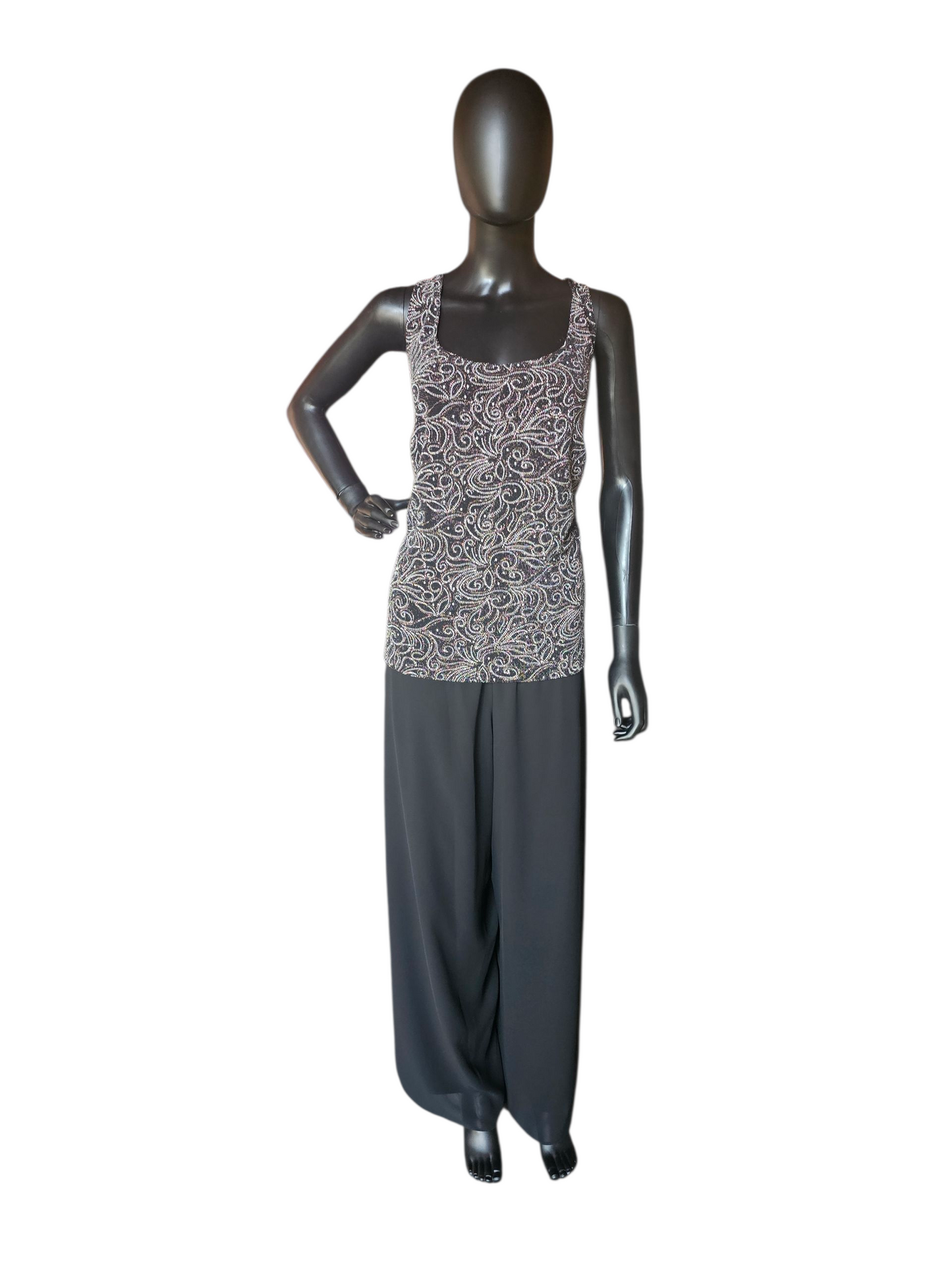 Black/White/Copper 3 Piece Formal Outfit - Alex Evenings