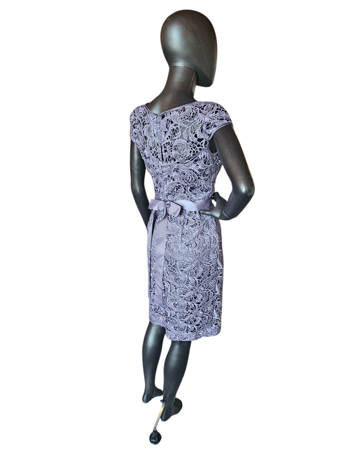 Steel Blue Open Weave Lace - Adrianna Papell