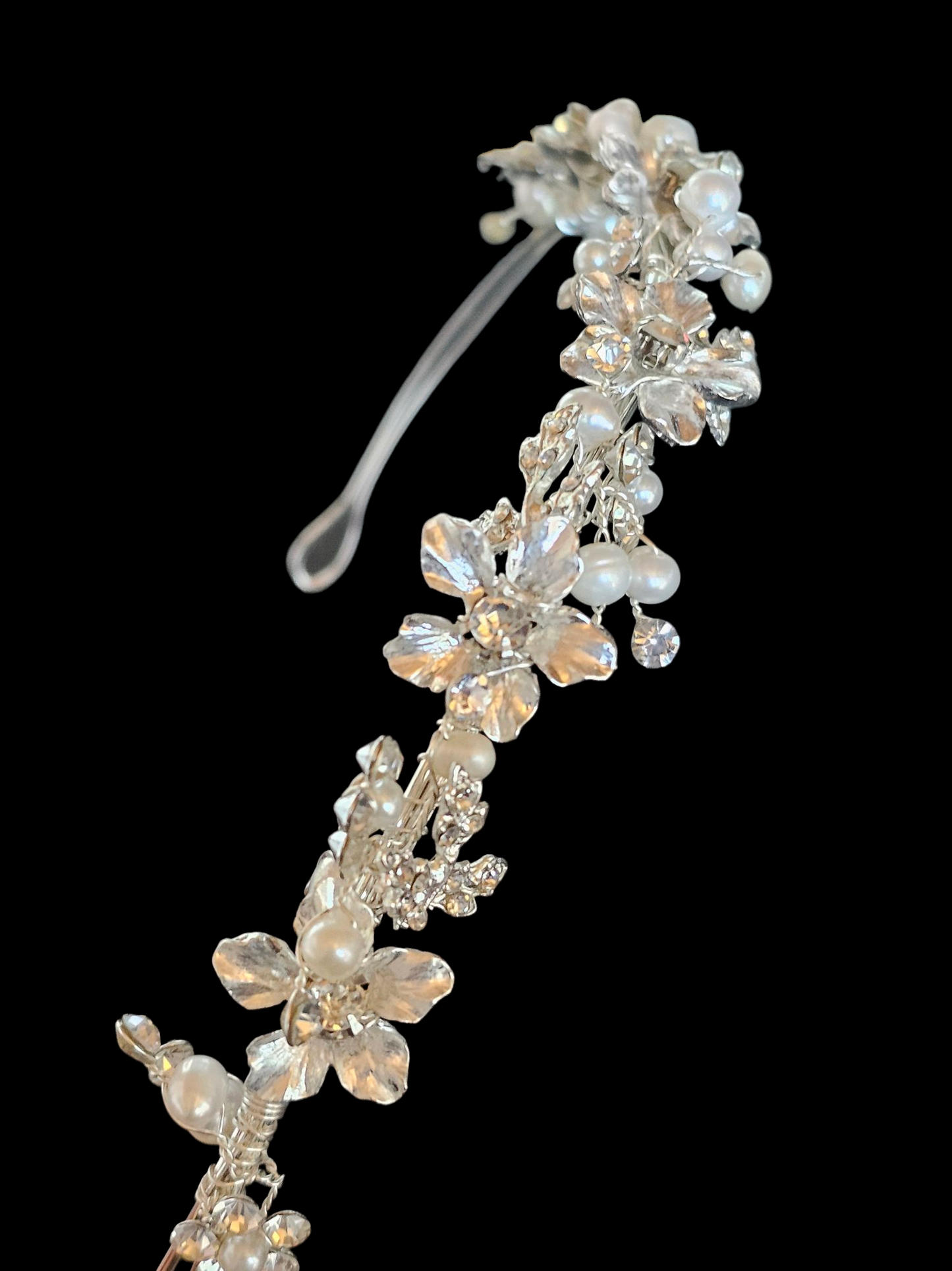 Silver Floral/Freshwater Pearl Tiara