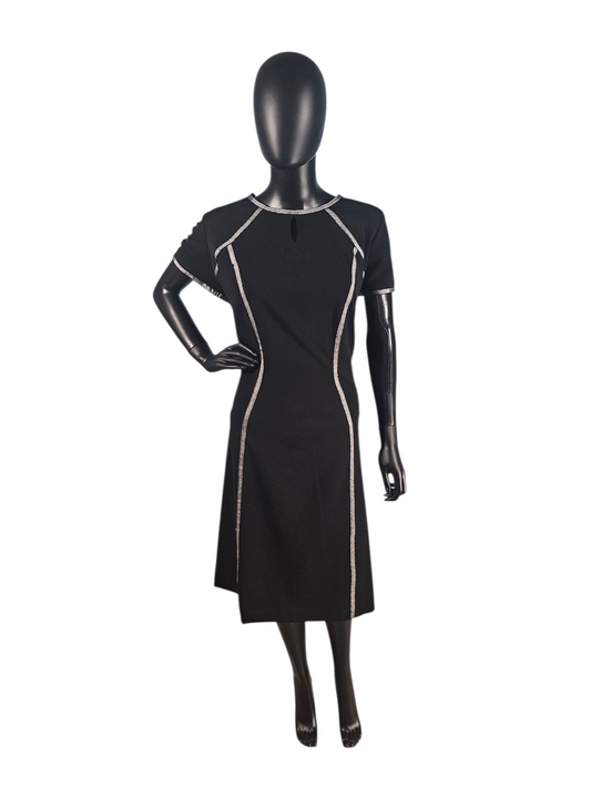 Black Mary Kay Silver Accent Cocktail Midlength Dress - Mary Kay