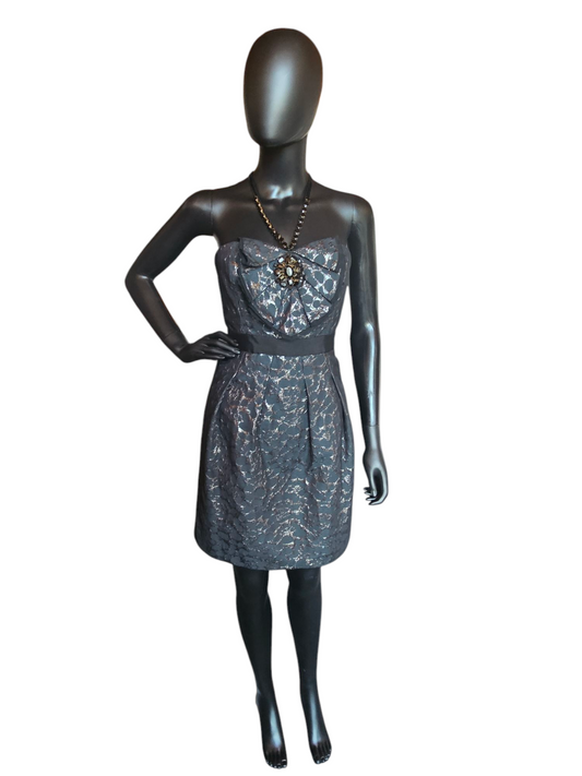 Black/Silver Jaquard Cocktail Dress - BCBG Max