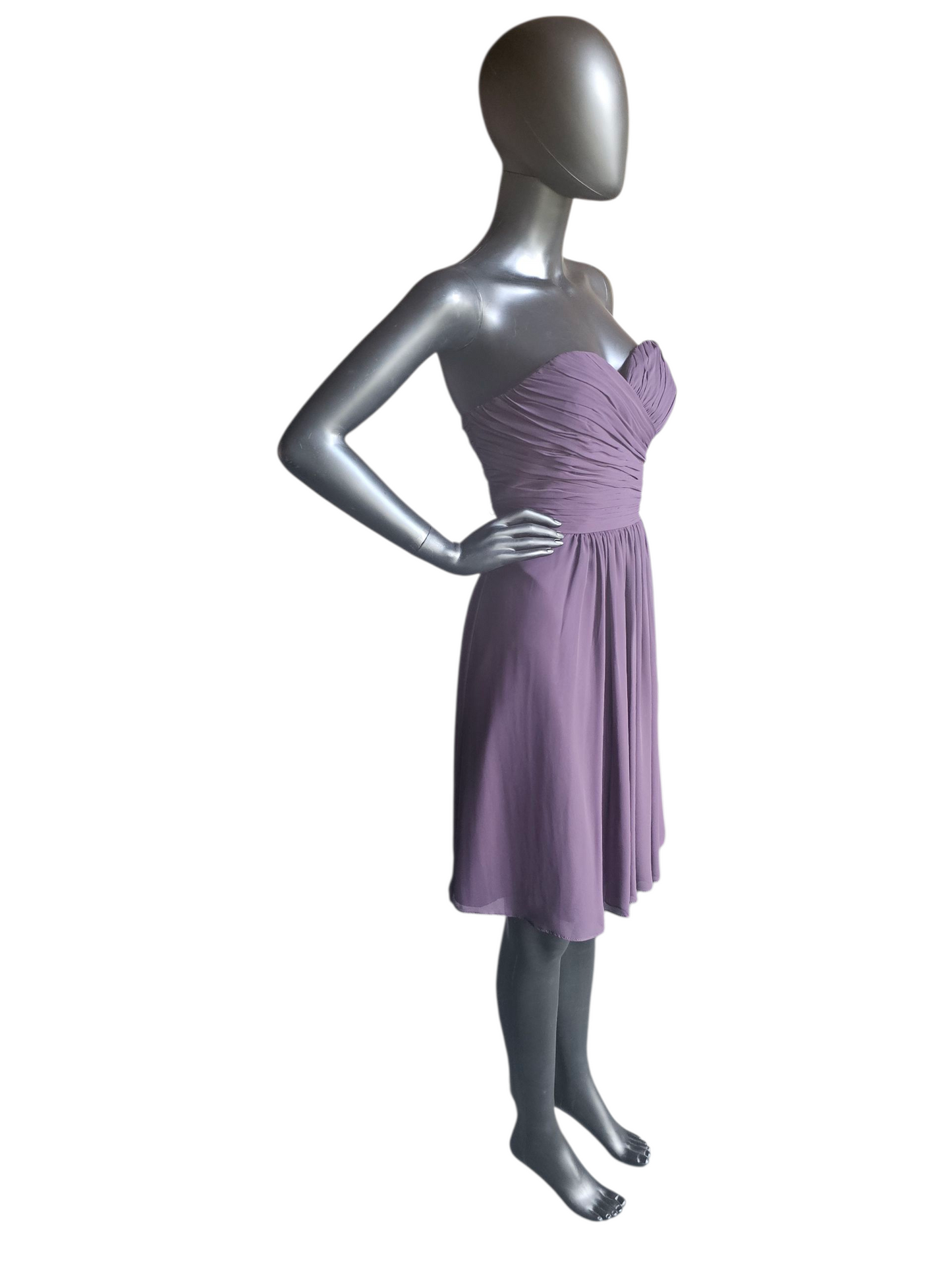 Plum Ruched Chiffon Sweetheart Cocktail/Party Dress NWOT - Bill Levkoff