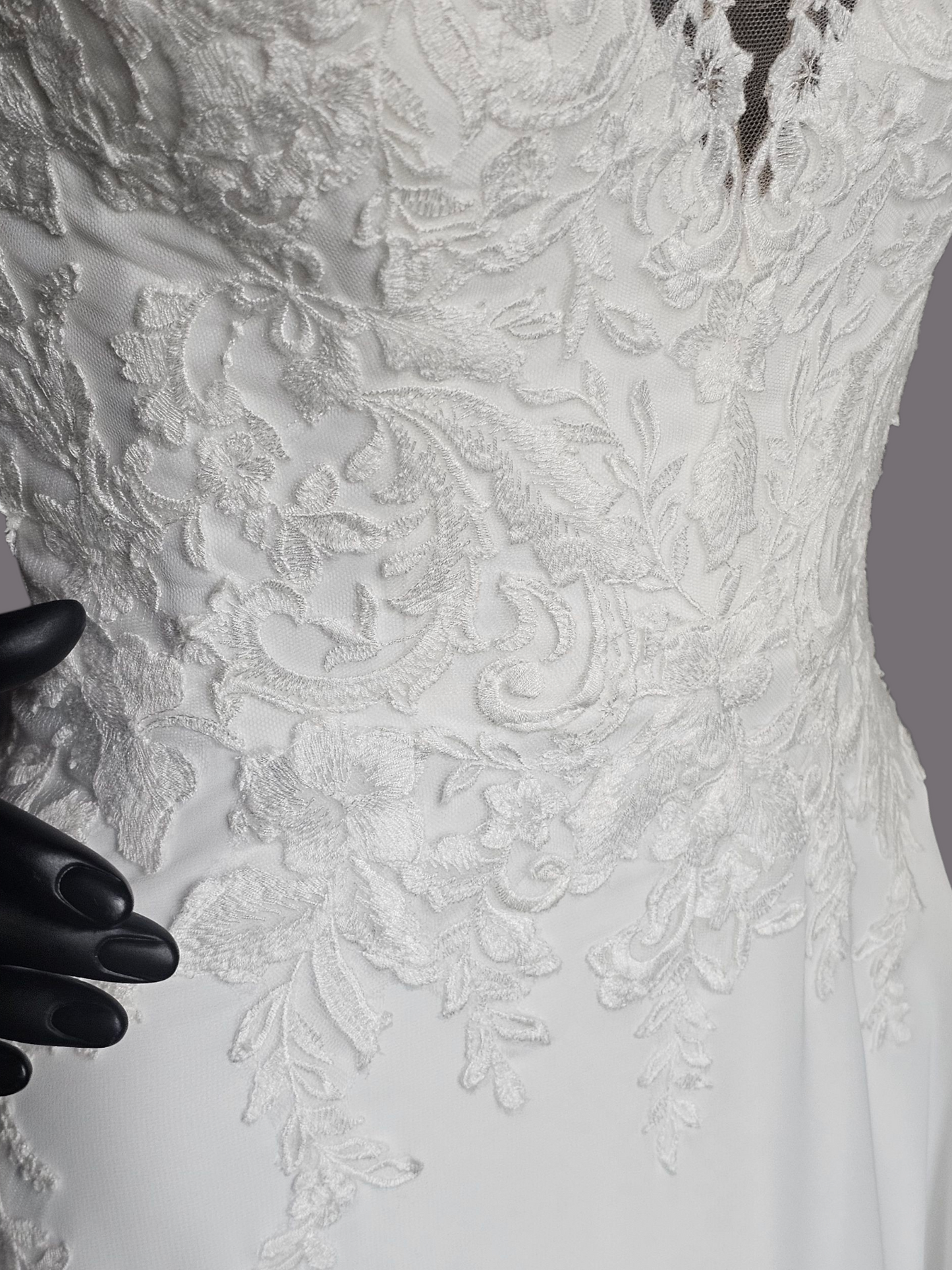 Ivory Chiffon V-Neck Open Back - Mori Lee