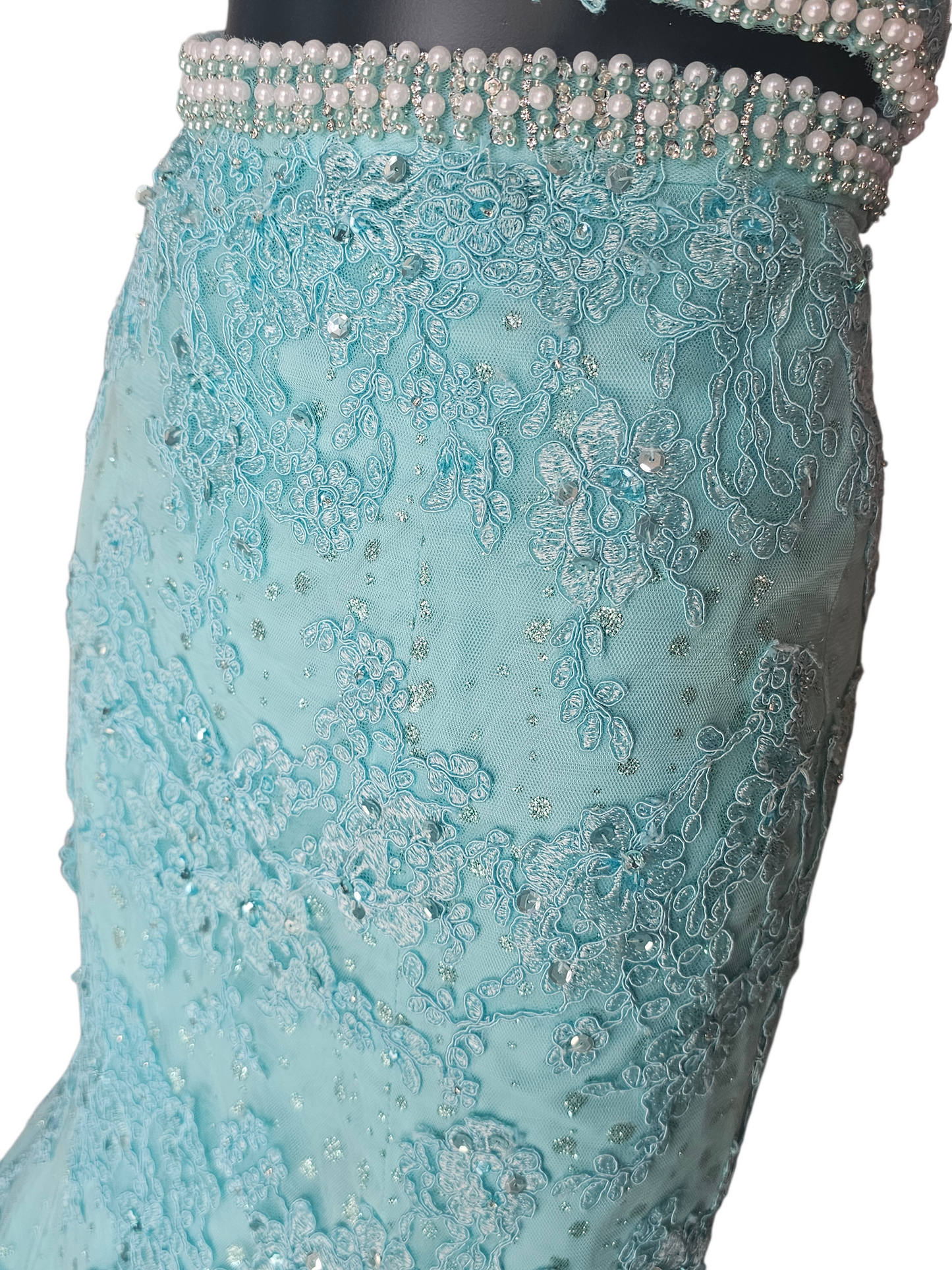 2 Piece Turquoise Fit/Flare Prom/Party Dress - Mori Lee