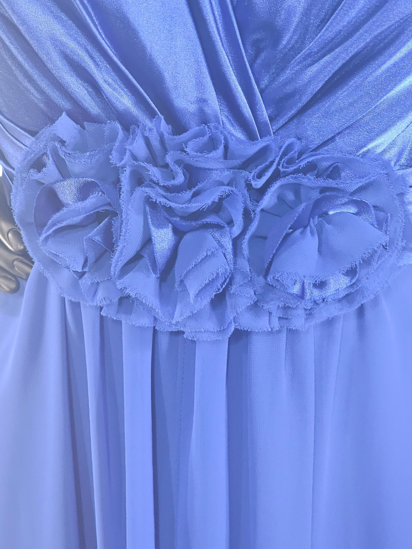 Royal Blue Chiffon V-Neck Maxi Formal Dress - Bill Levkoff