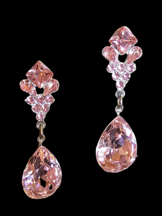 Large Pink Teardrop Earring