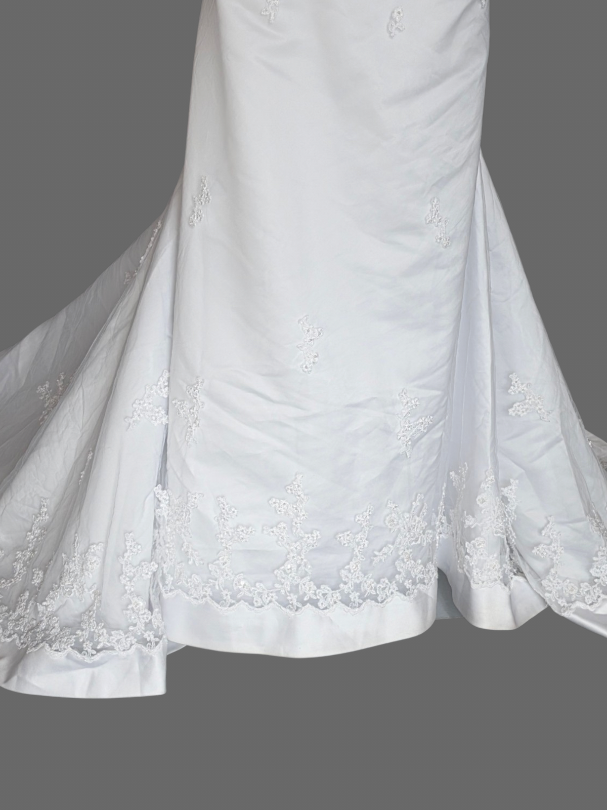 White Lace Overlay Sheath Wedding Gown - St. Patrick