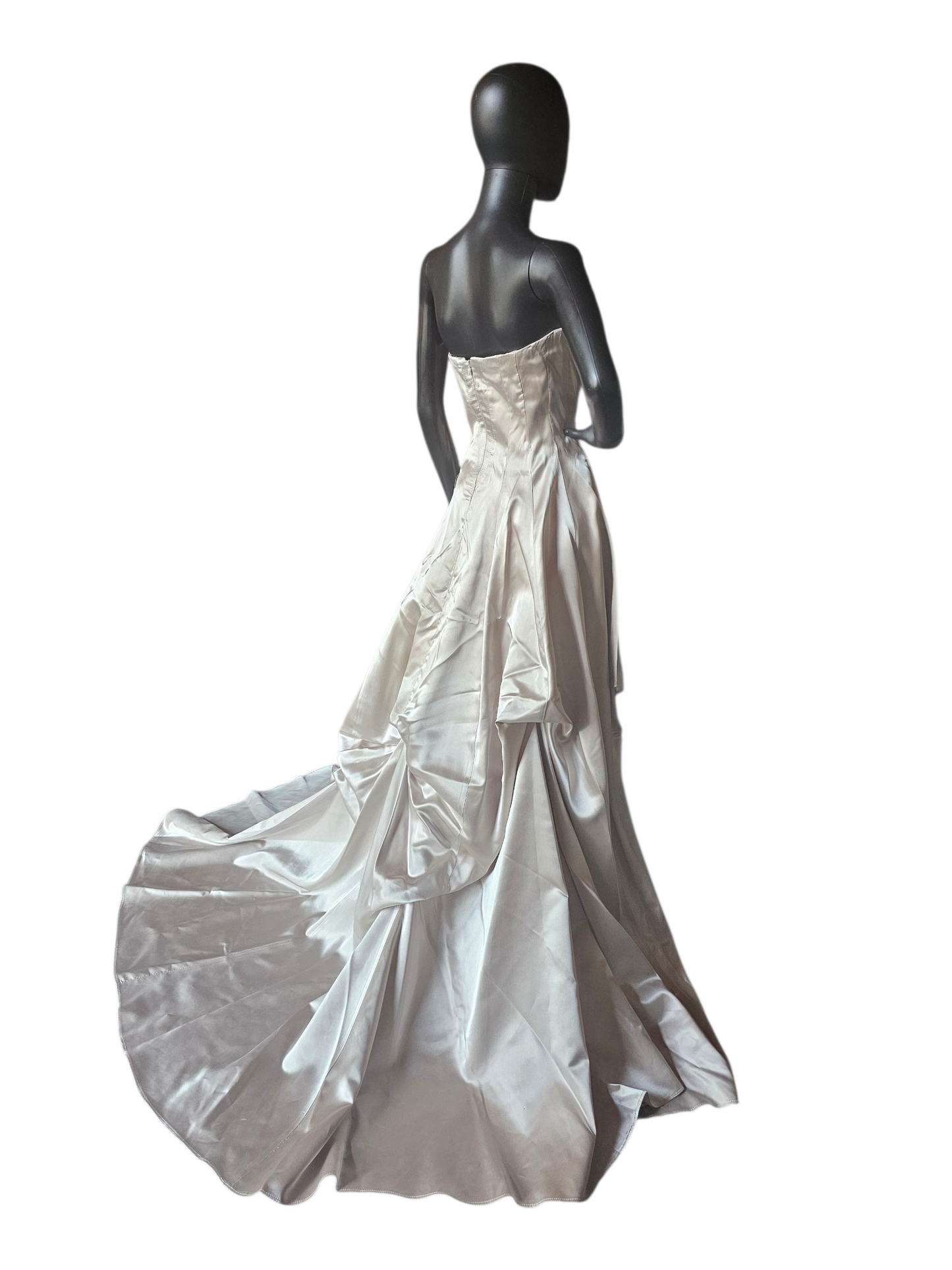 Strapless A-Line Champagne Satin Wedding Gown W/Shrug - Jessica McClintock