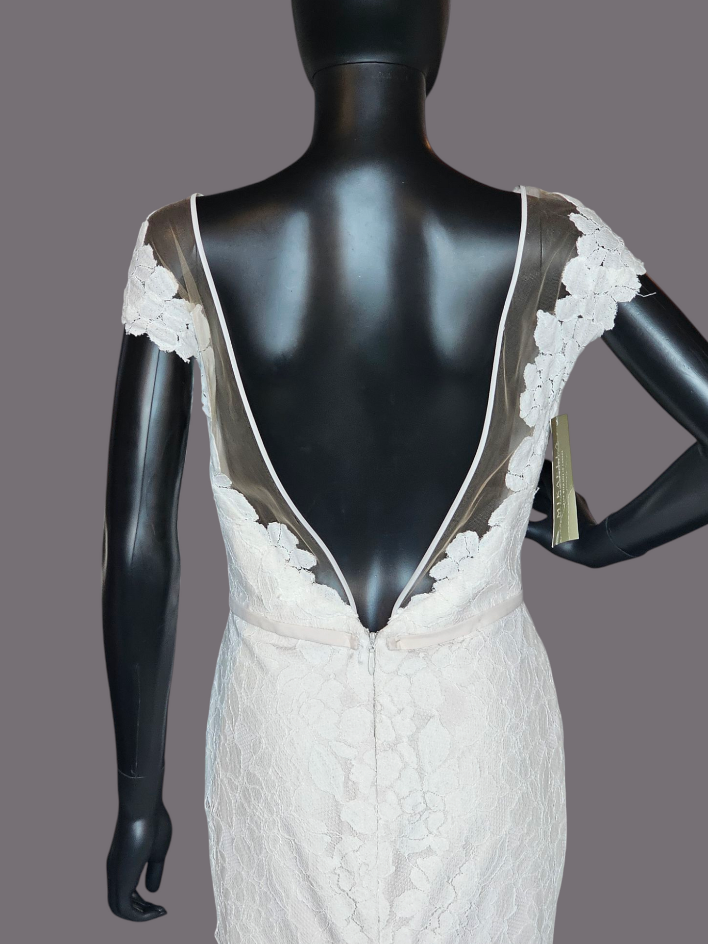 Lace Overlay Illusion Open Back Mikaella by Paloma Wedding Gown