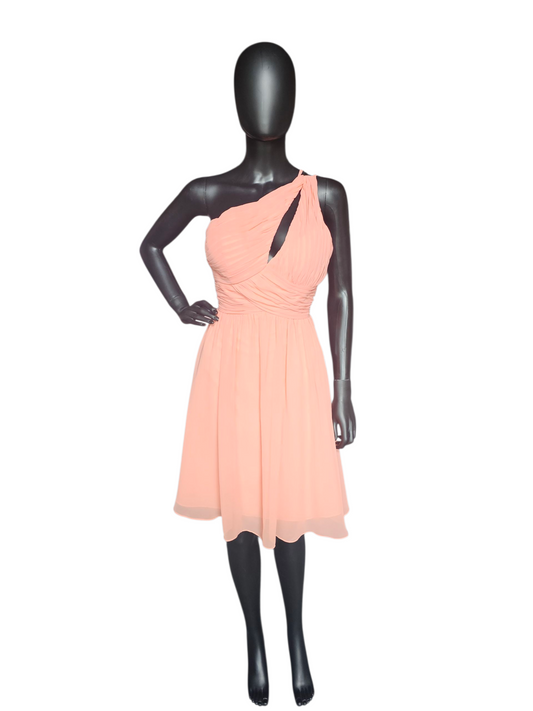 Coral Chiffon One Shoulder Party Dress NWOT - Da Vinci