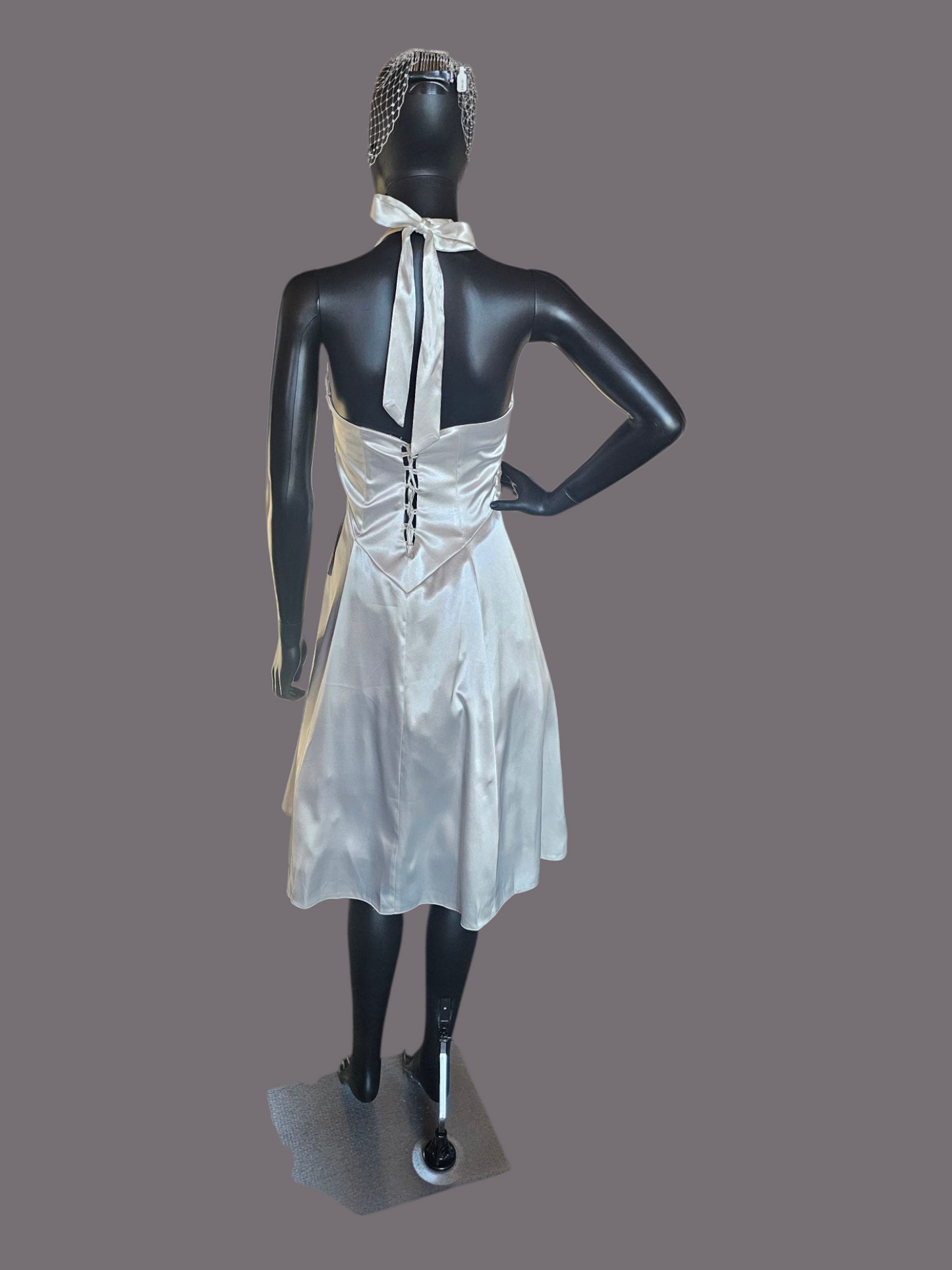 Juju & Christine Silk Satin Short Wedding Gown