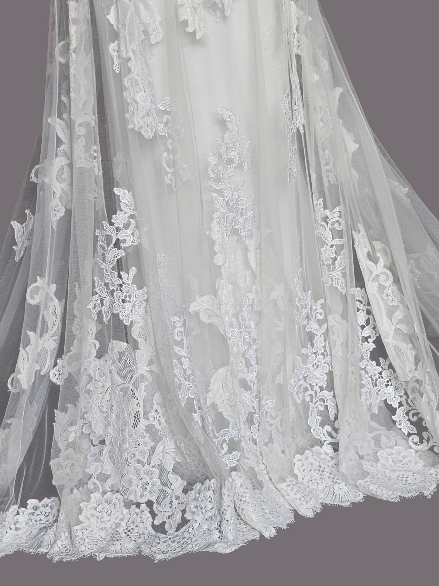 White Lace Illusion Bodice Open Back Wedding Gown - Morilee Madeline Gardner