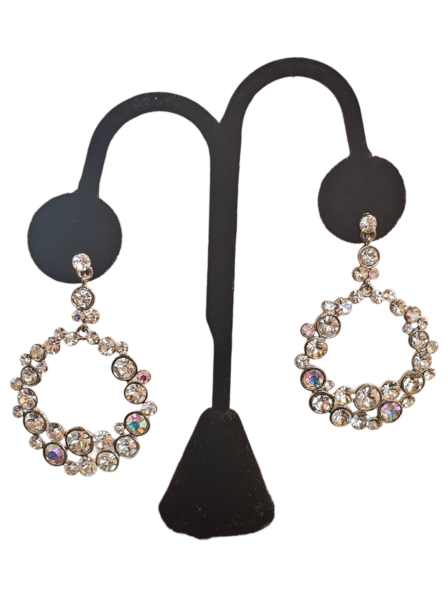 Crystal Silver Hoop Earring